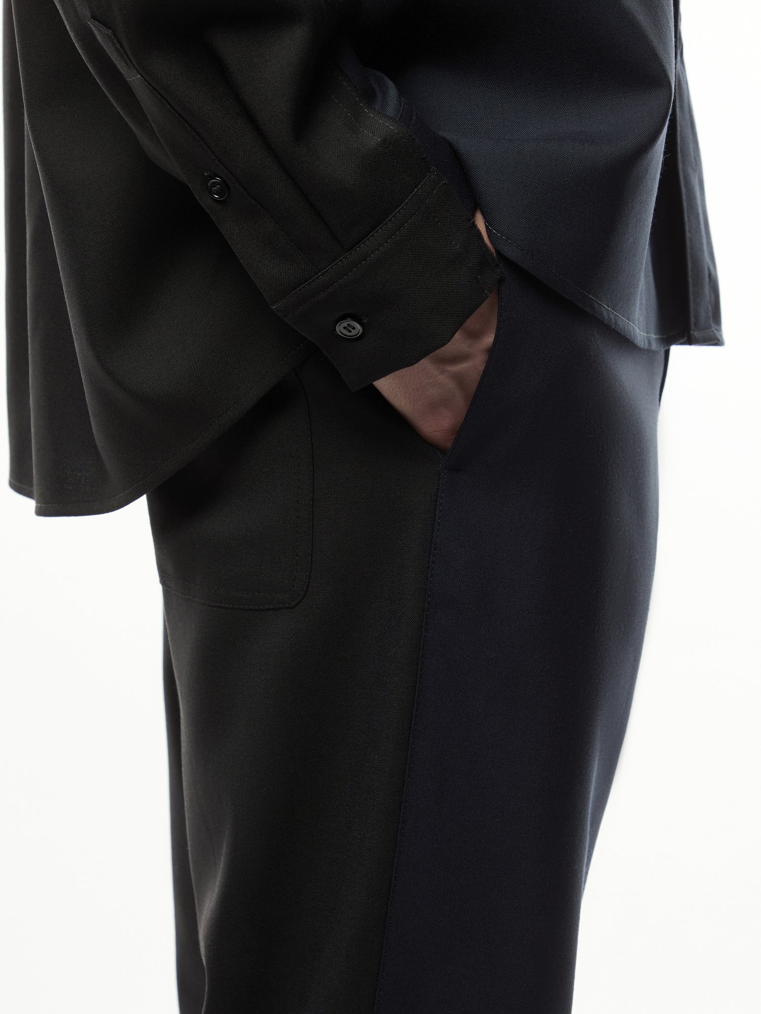 Tropical Wool Straight Leg Trousers