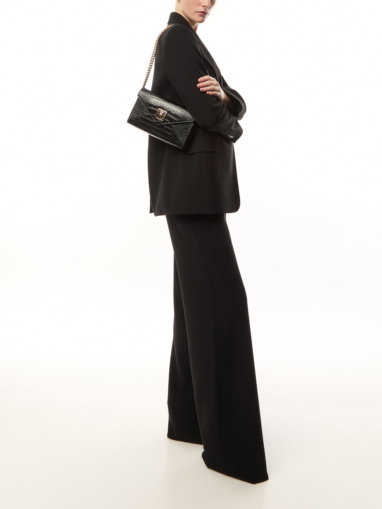 Embossed Croc Small Elly Clutch Bag