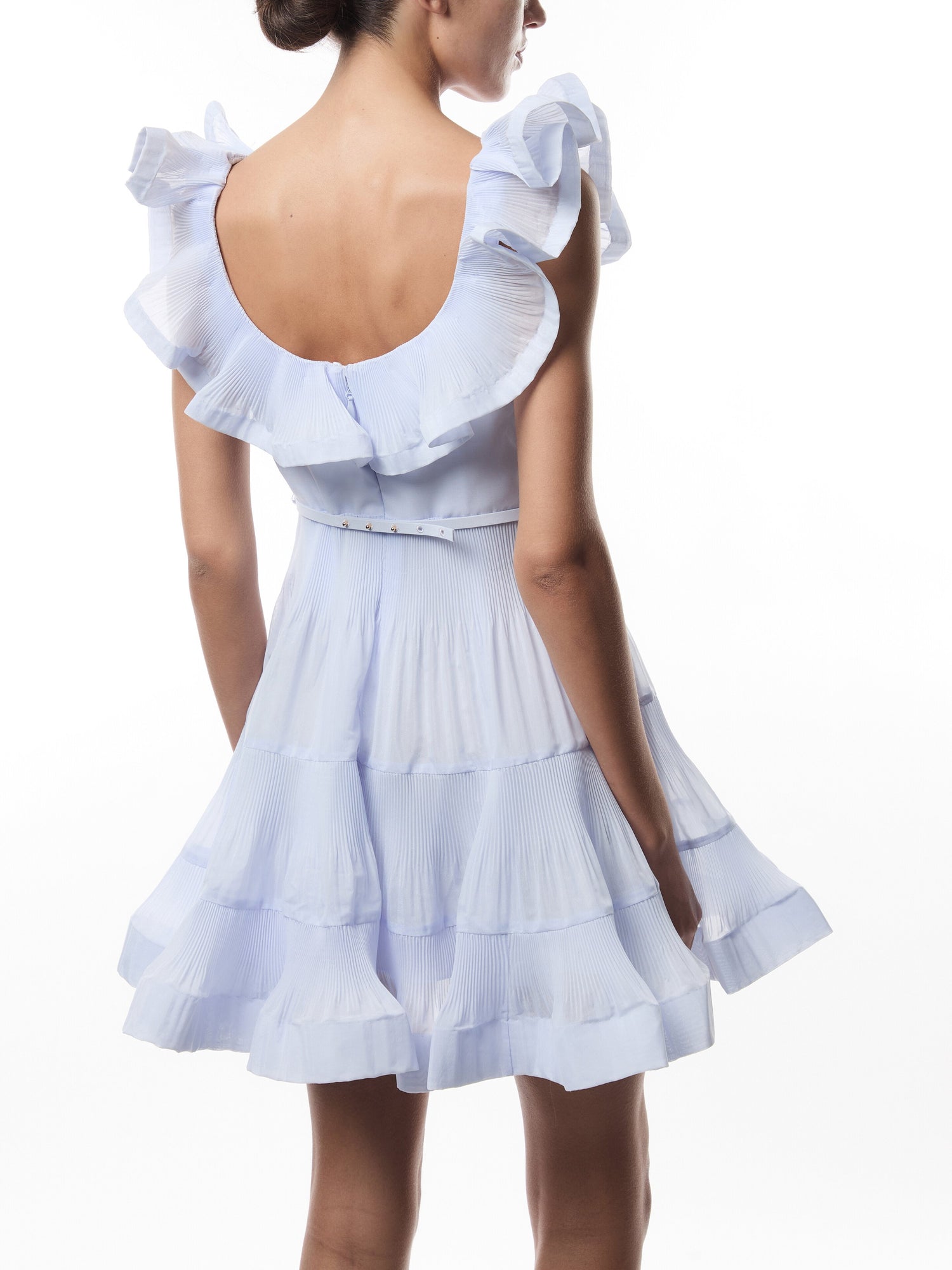 Pleated Frill Mini Dress