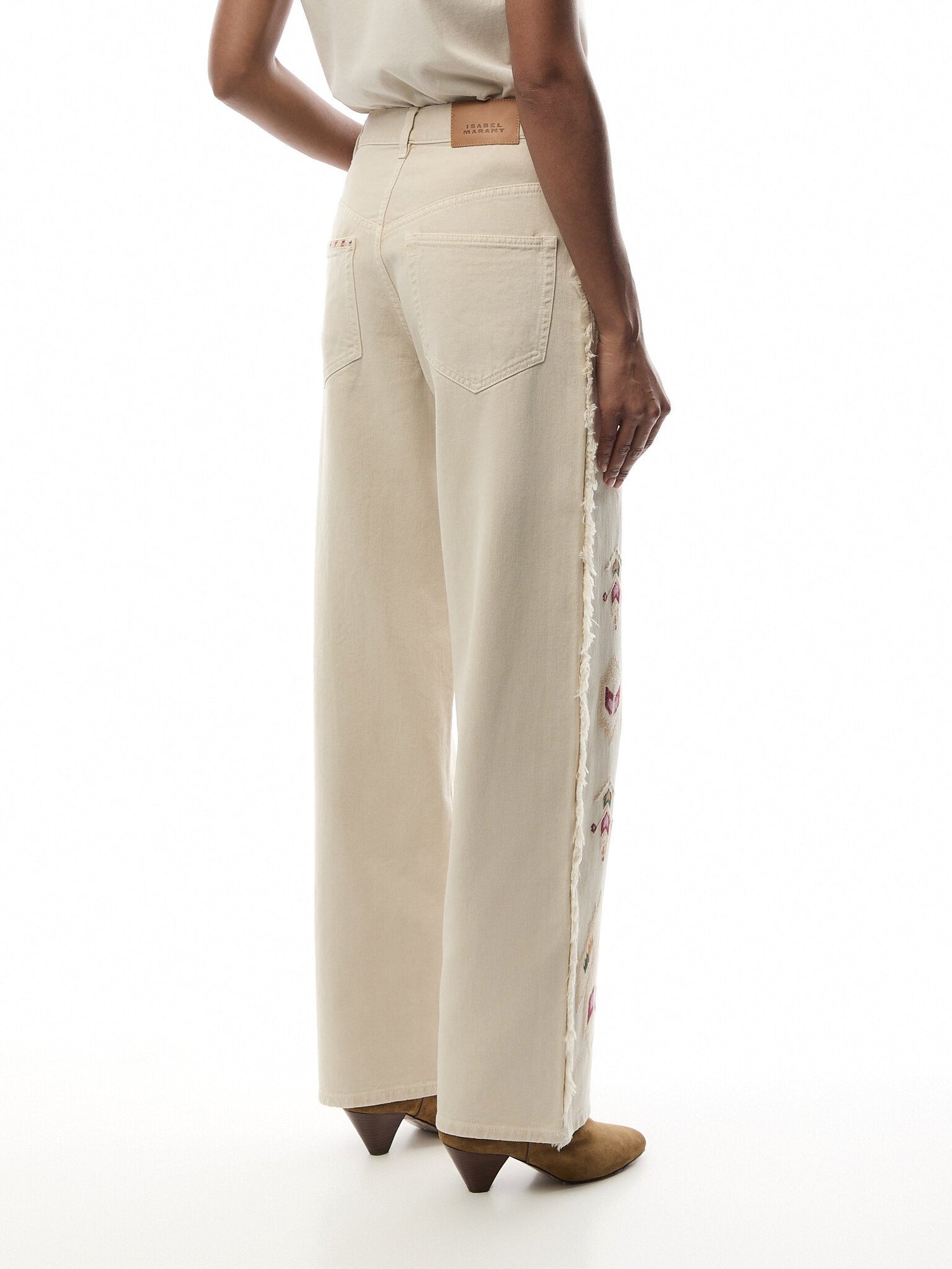 Maella Loose Fit Embroidered Denim Jeans