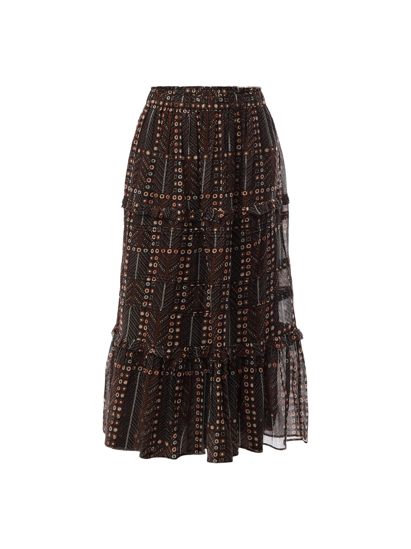Diya Long Printed Cotton Voile Skirt