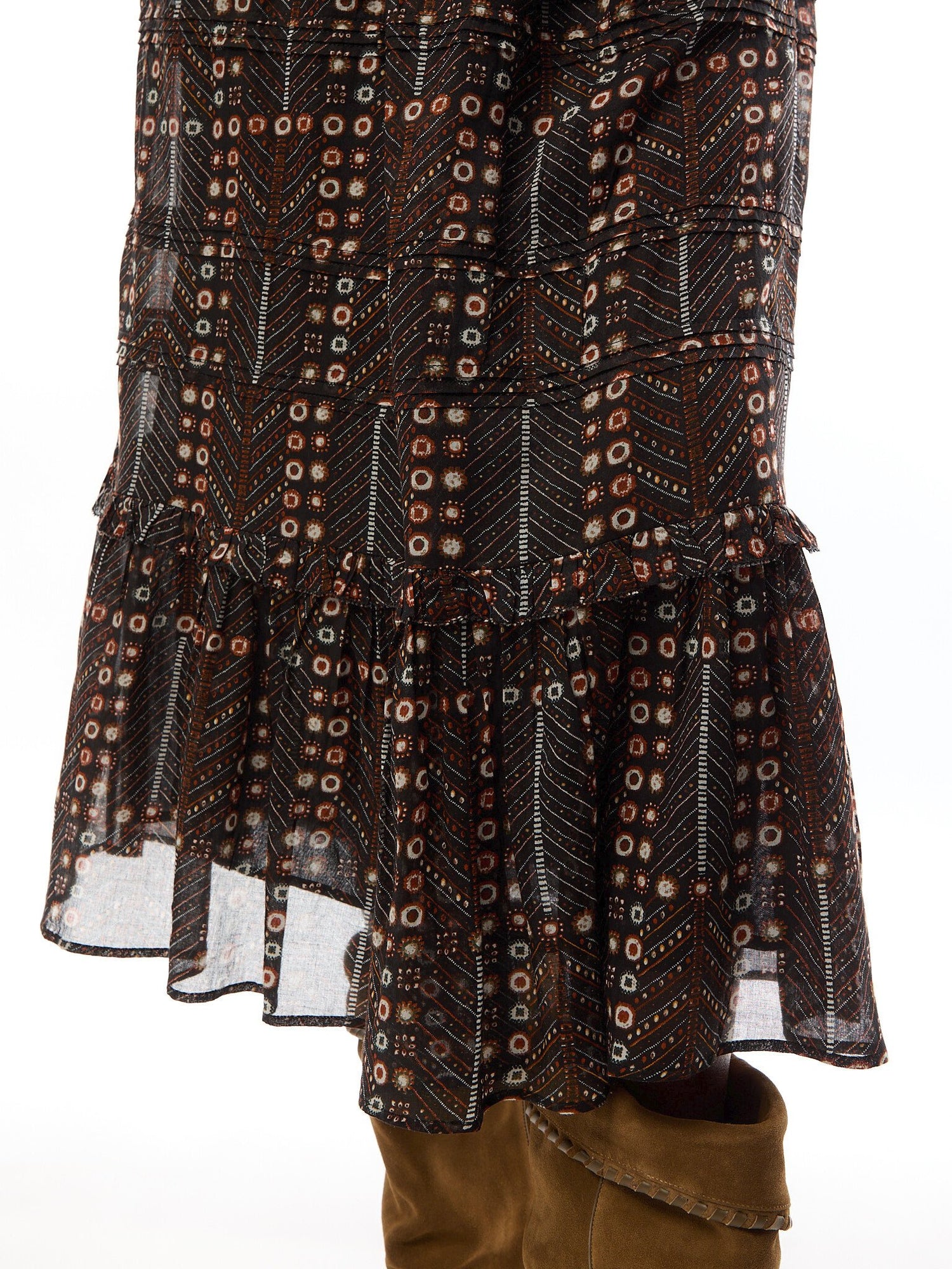Diya Long Printed Cotton Voile Skirt