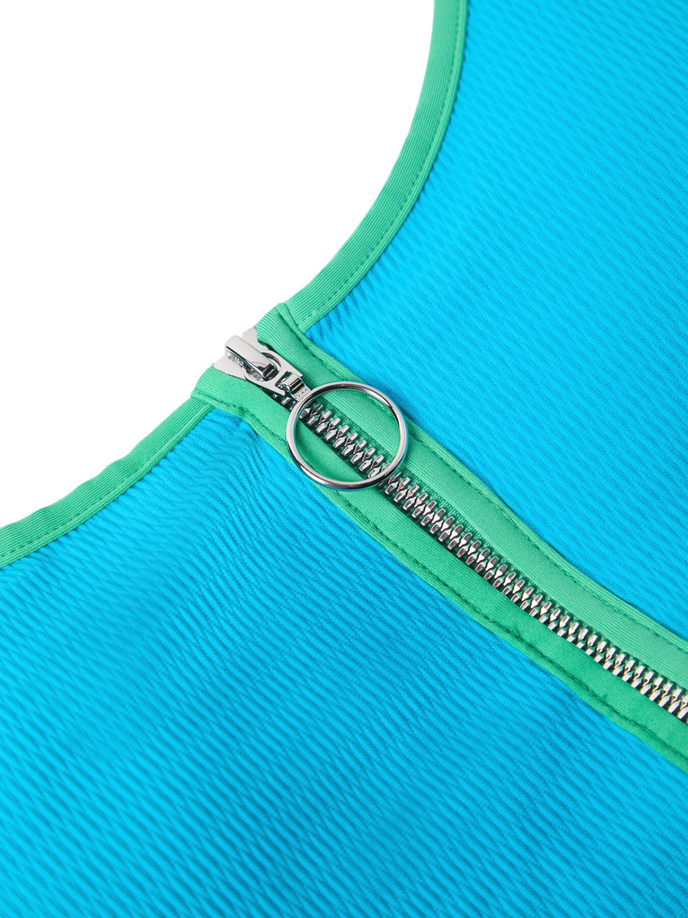 Retro Tank One Piece Blue Solid Swimsuit