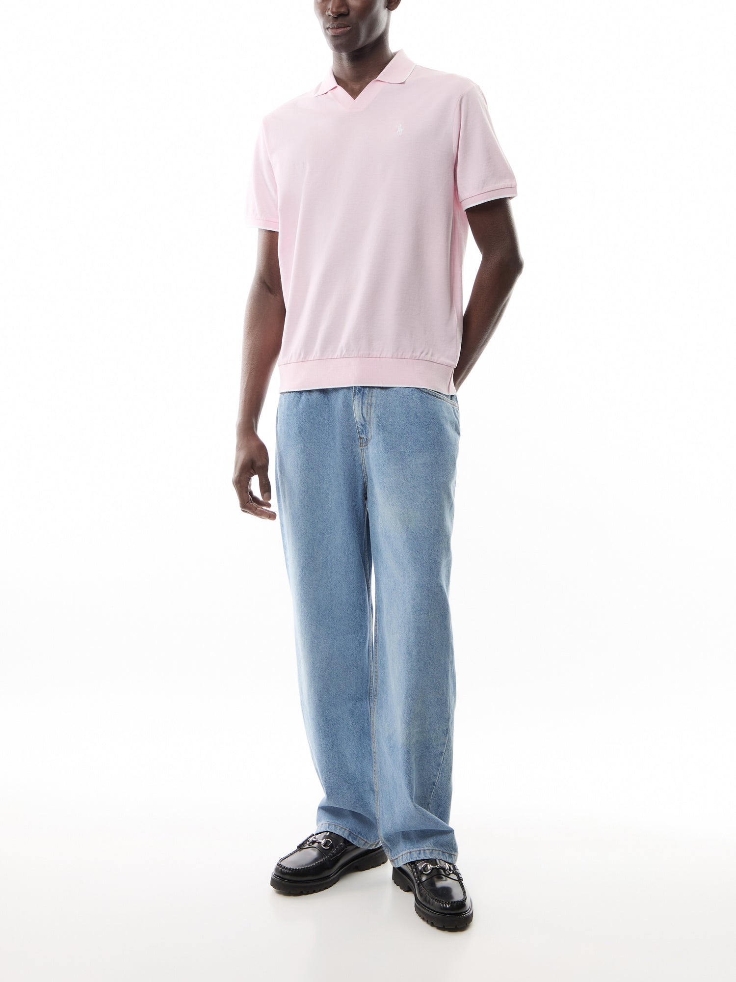 Jacquard Mesh Polo Shirt