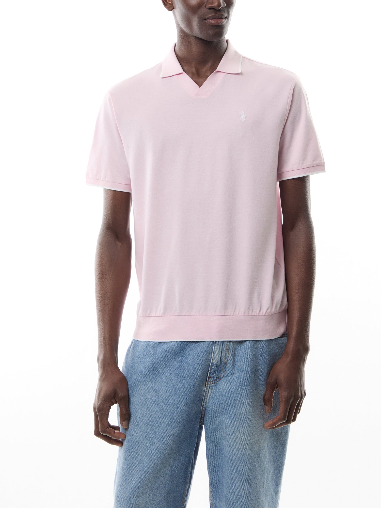 Jacquard Mesh Polo Shirt