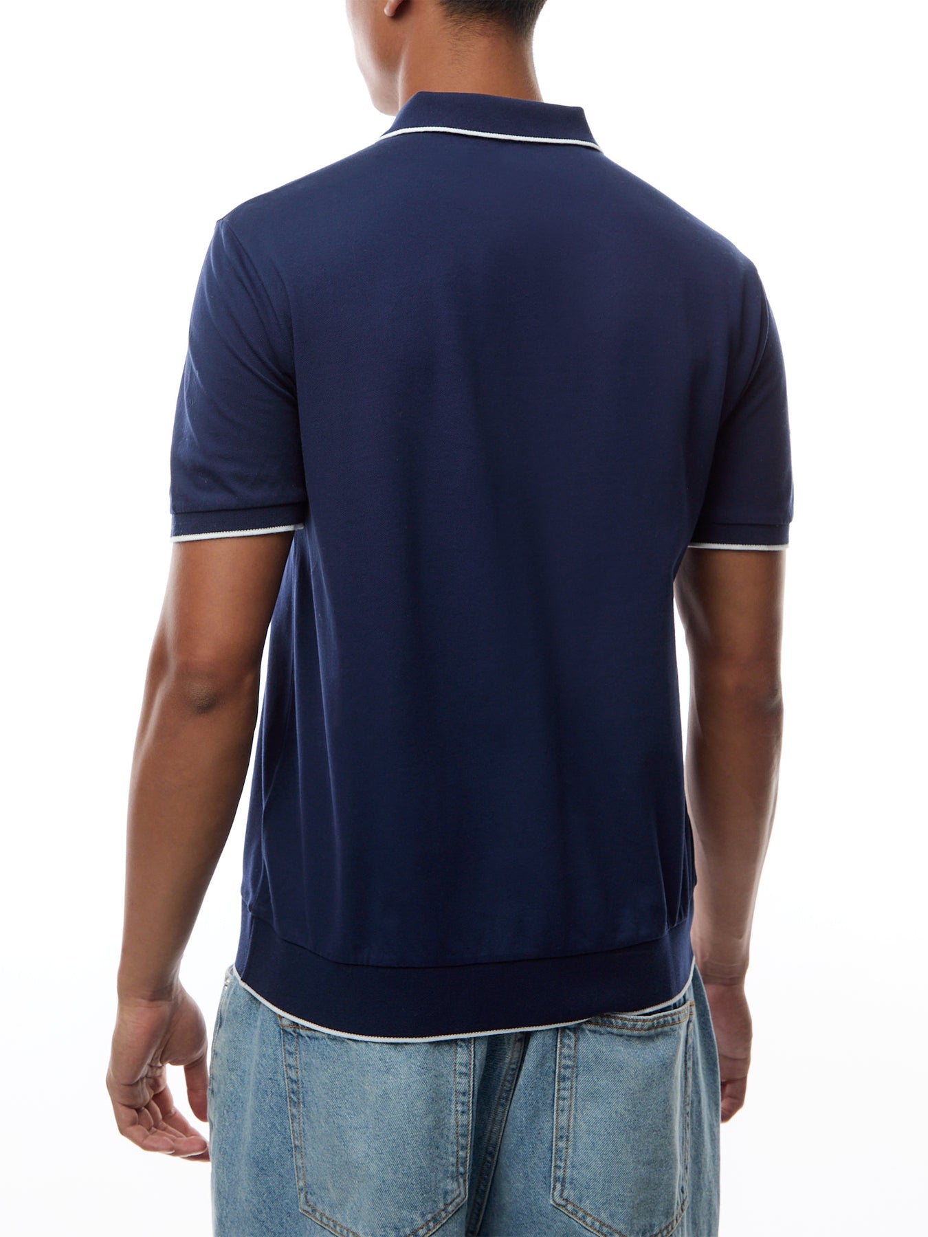 Jacquard Mesh Polo Shirt