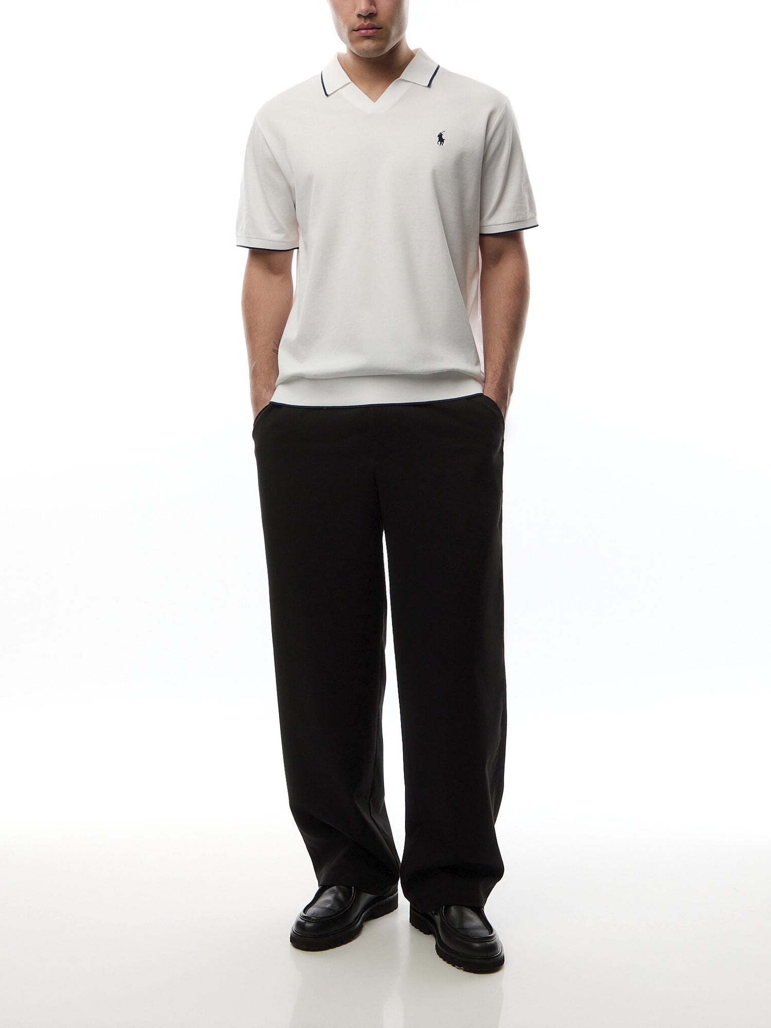 Jacquard Mesh Polo Shirt