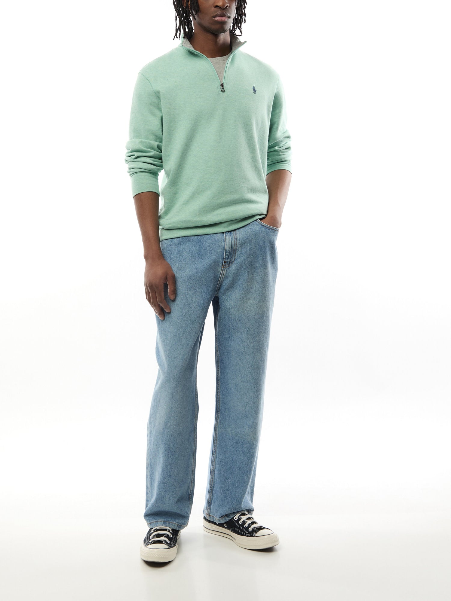 Quarter Zip Double Knit Sweat