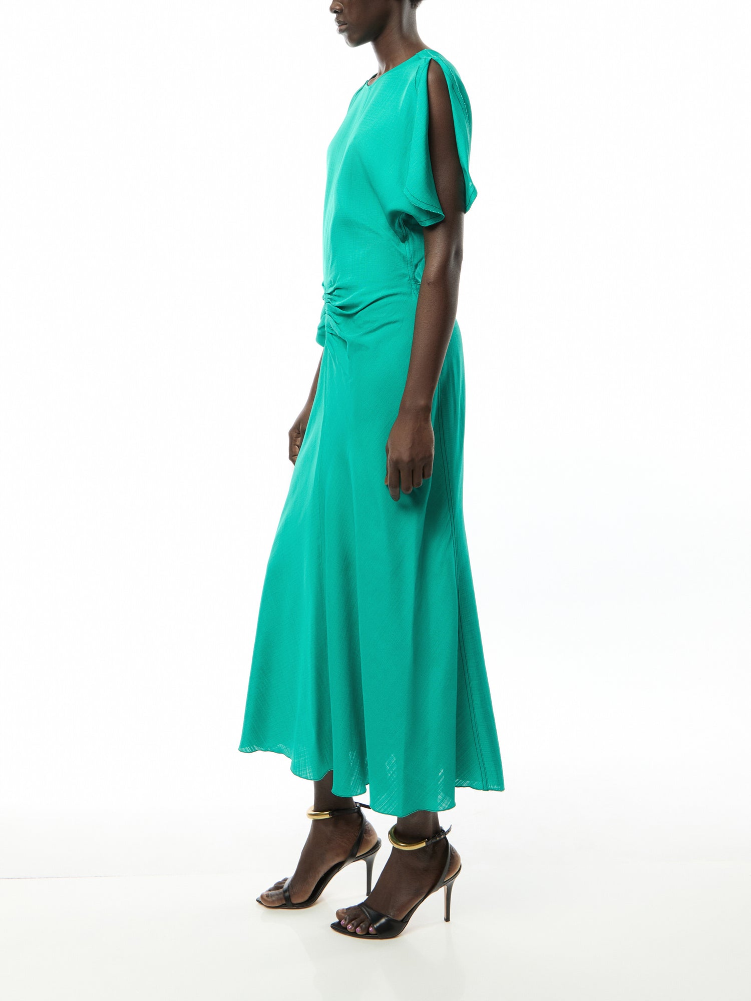 Gathered Waist Midi Dress
