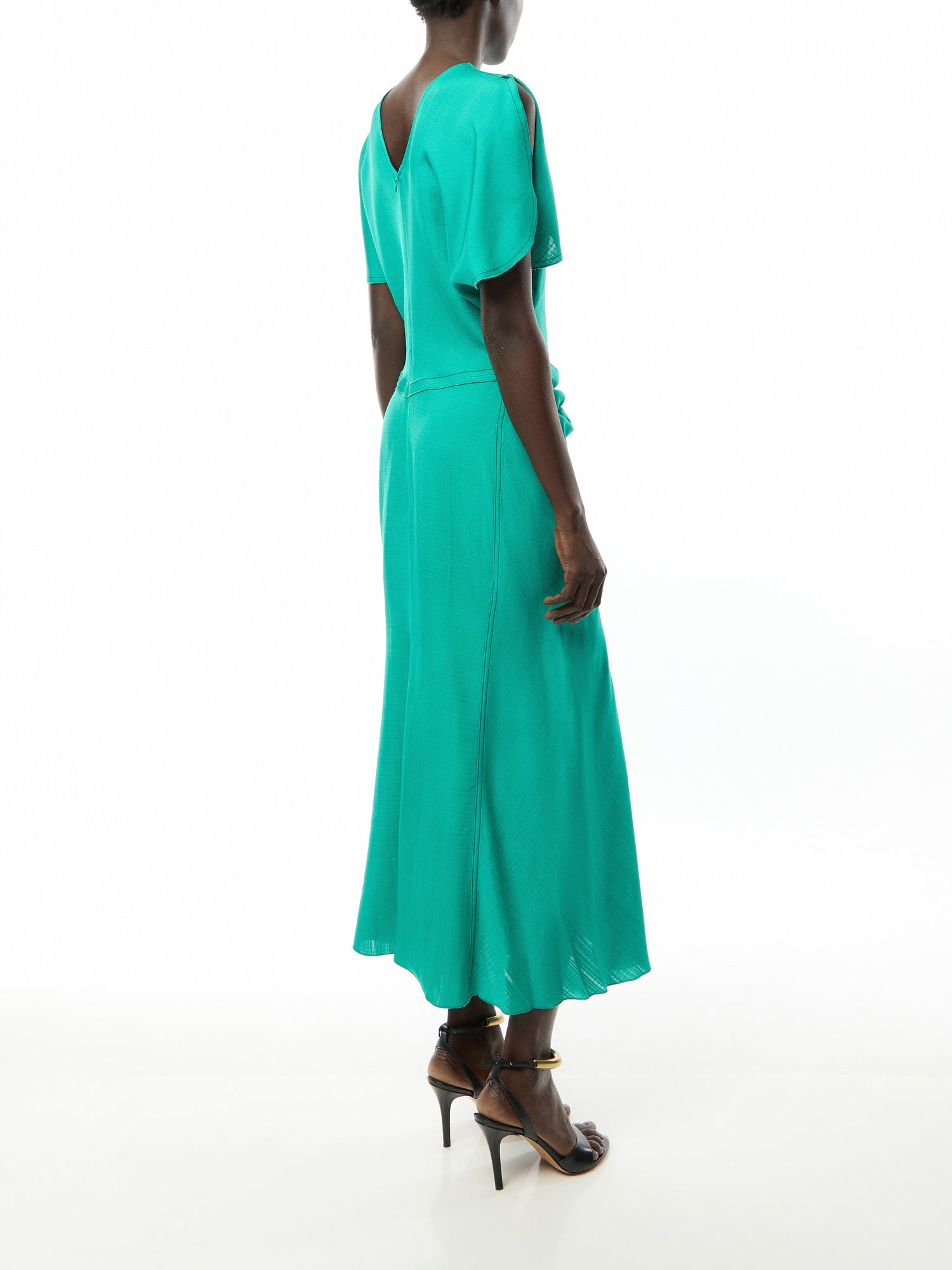 Gathered Waist Midi Dress