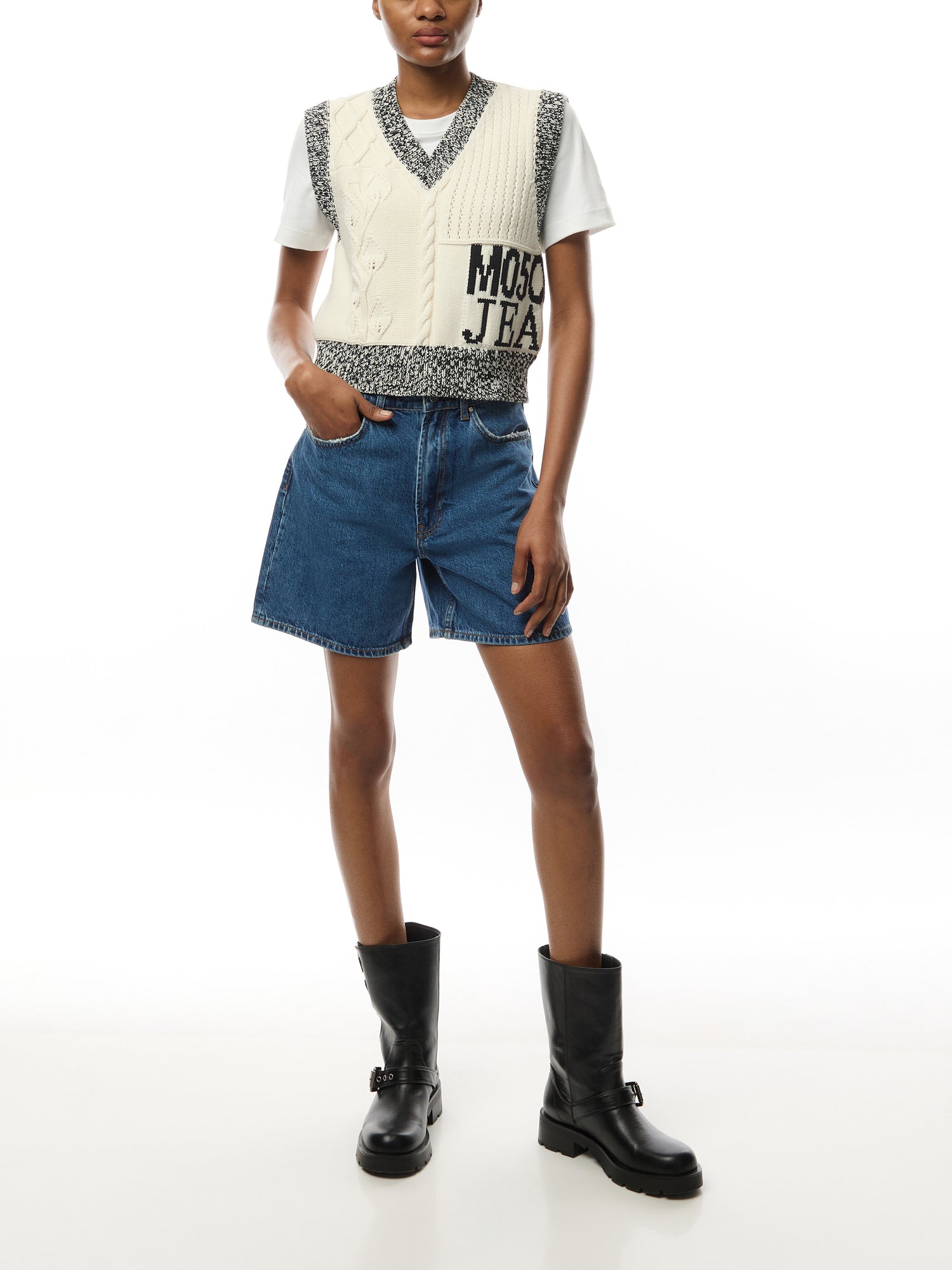 Cotton Nylon Knitted Vest Top