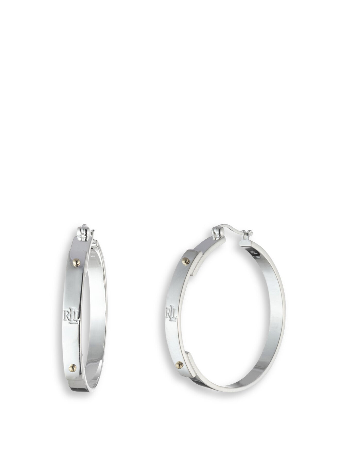 Sterling Silver Two Tone Hoops