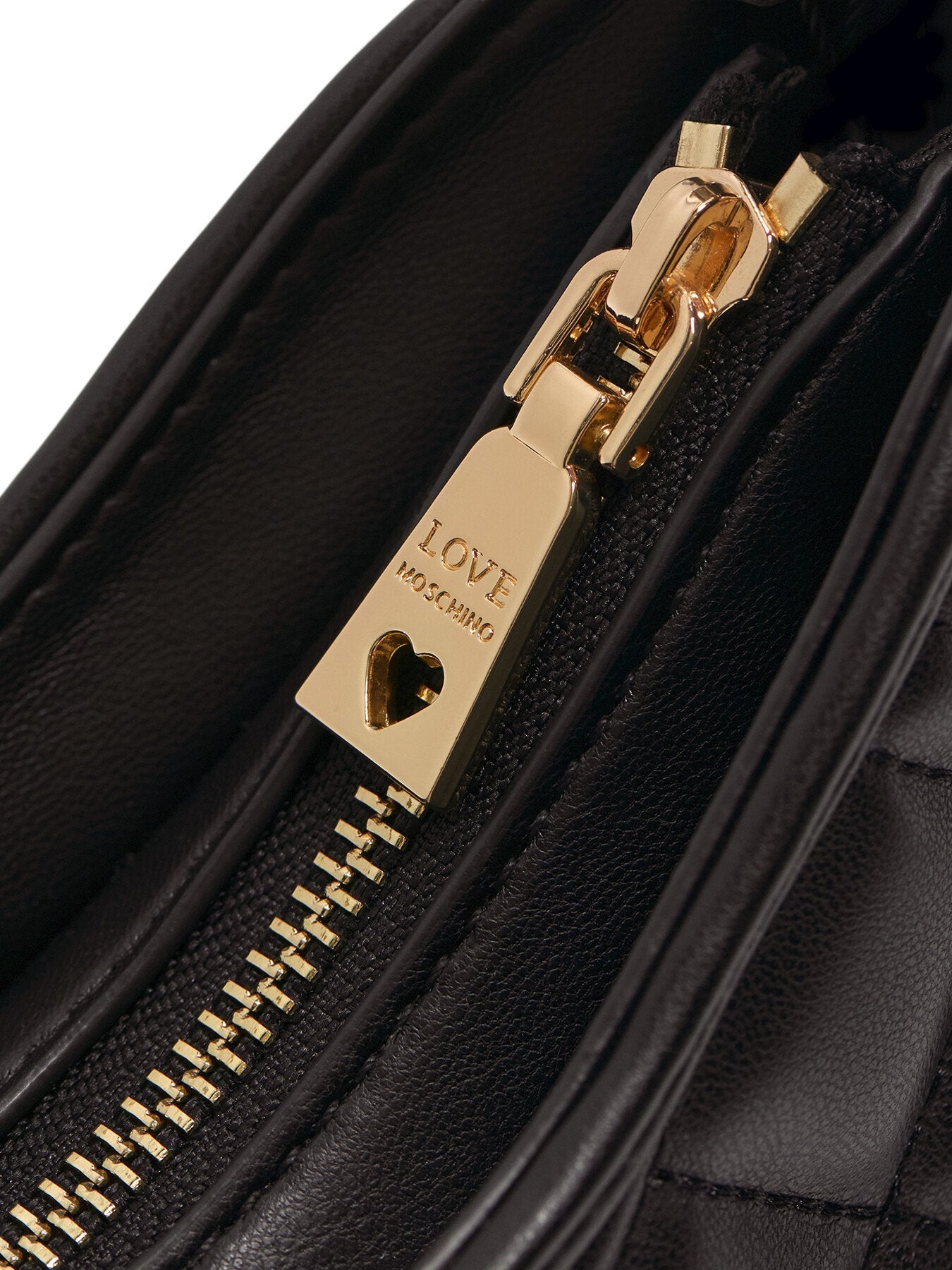 Laminated Quilted Crescent Crossbody Bag