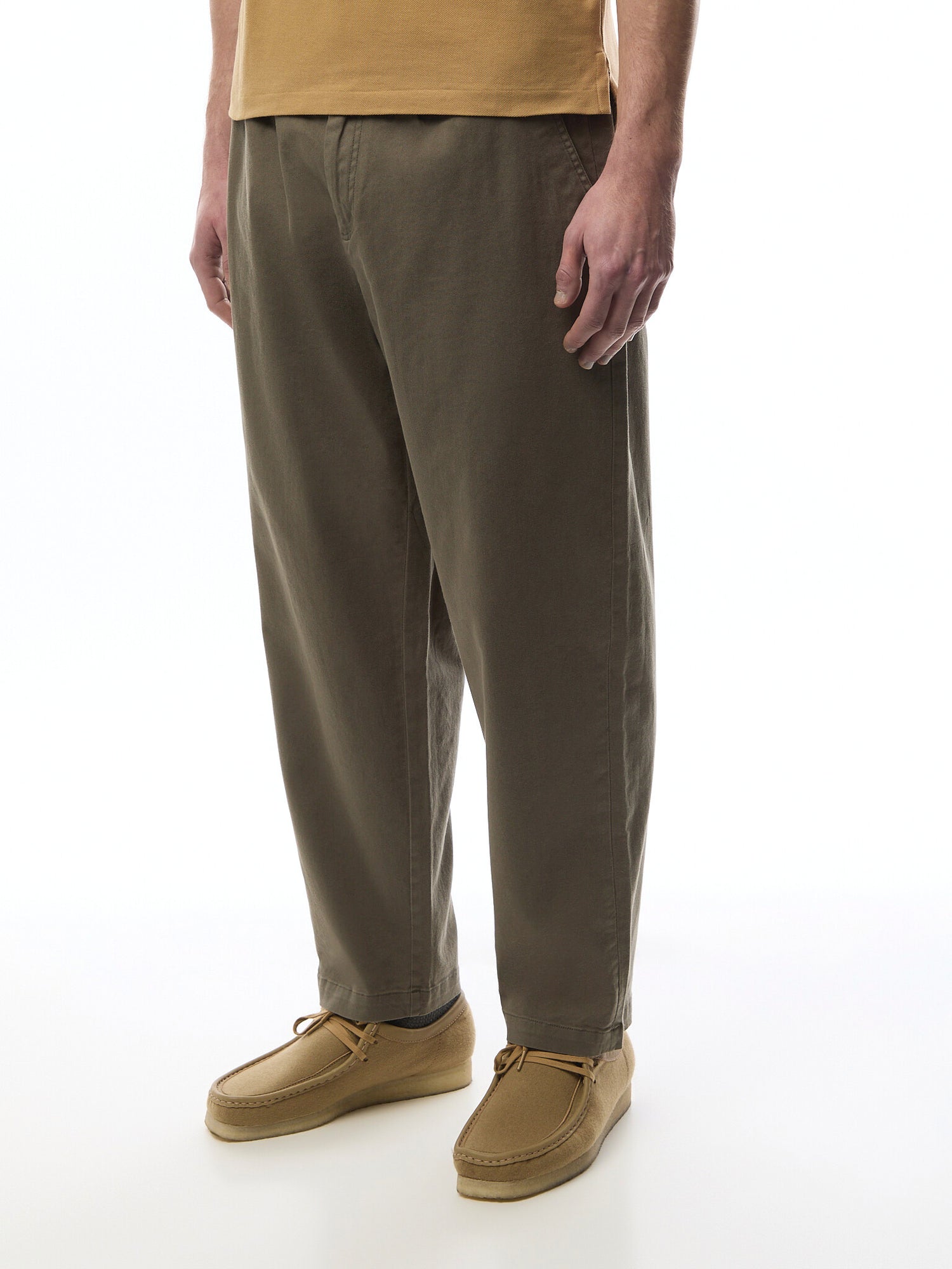 Washed Stretch Twill Relaxed Fit Trousers