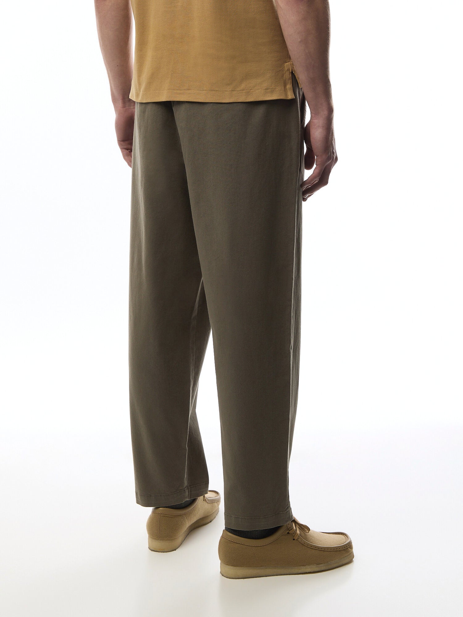 Washed Stretch Twill Relaxed Fit Trousers