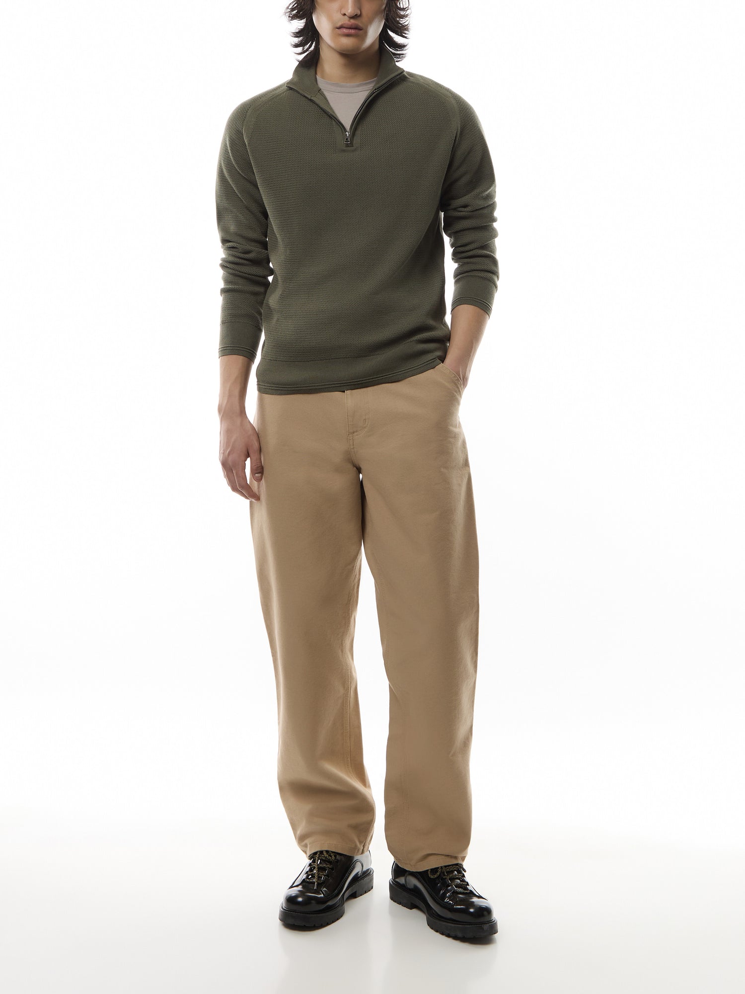 Guide Textured Quarter Zip Jumper