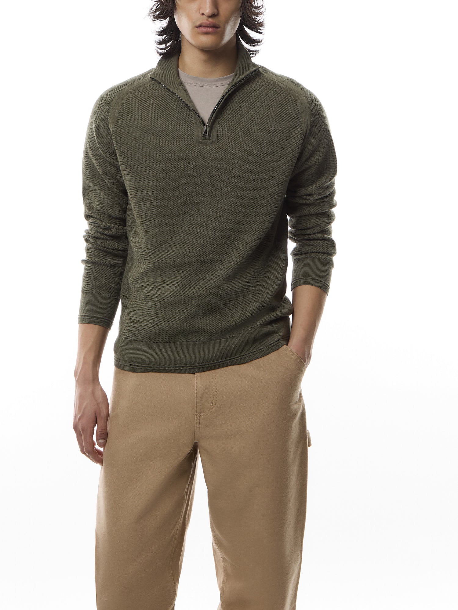 Guide Textured Quarter Zip Jumper