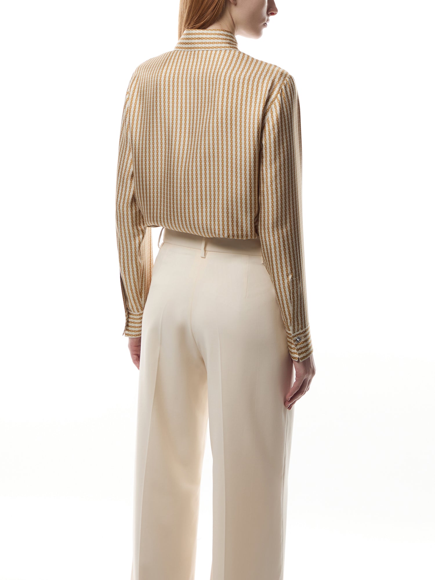 Formal Shirt Pinstripe Chain On Responsible Silk Twill