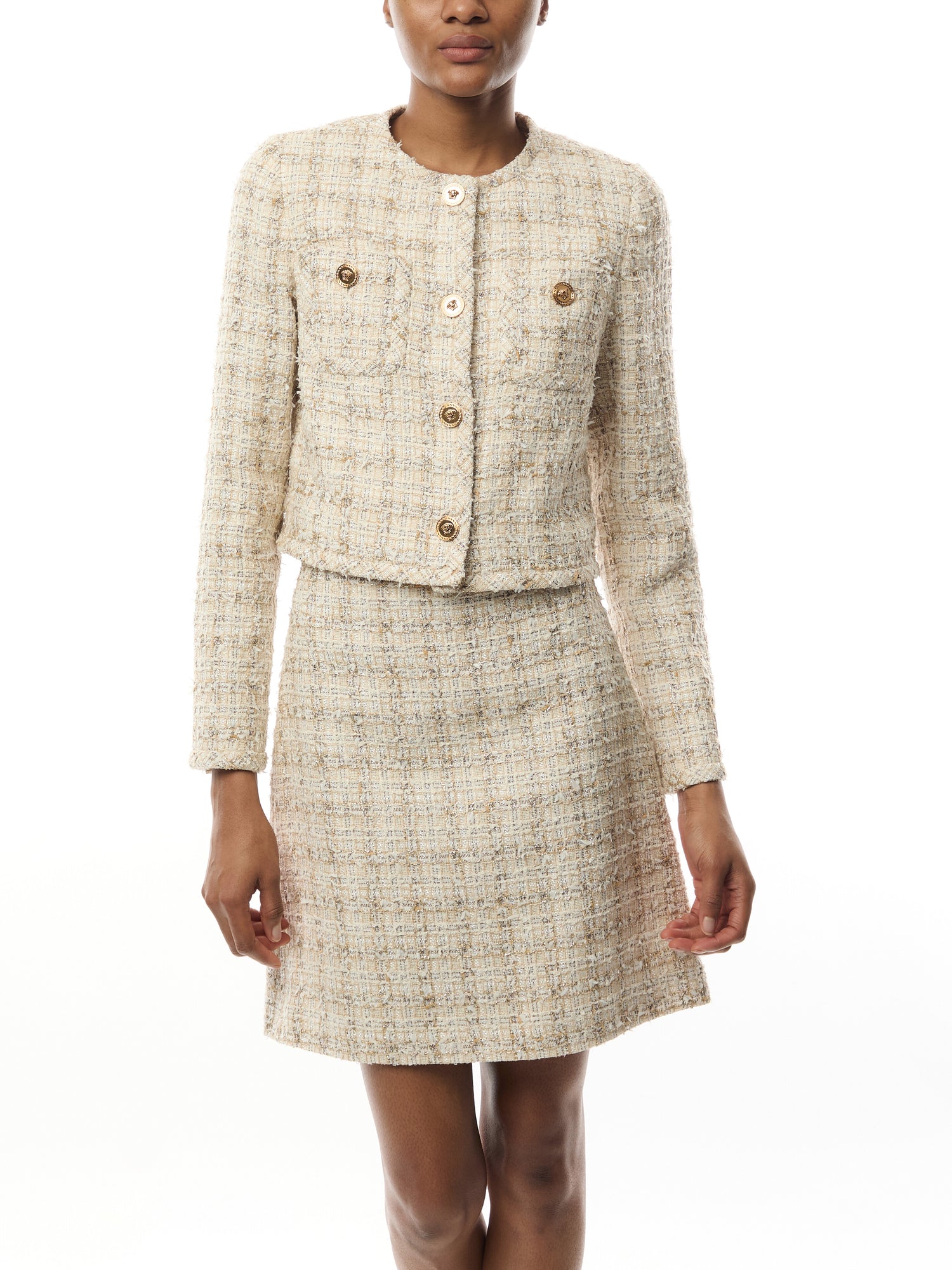 Informal Jacket Cotton Mix Fancy Tweed