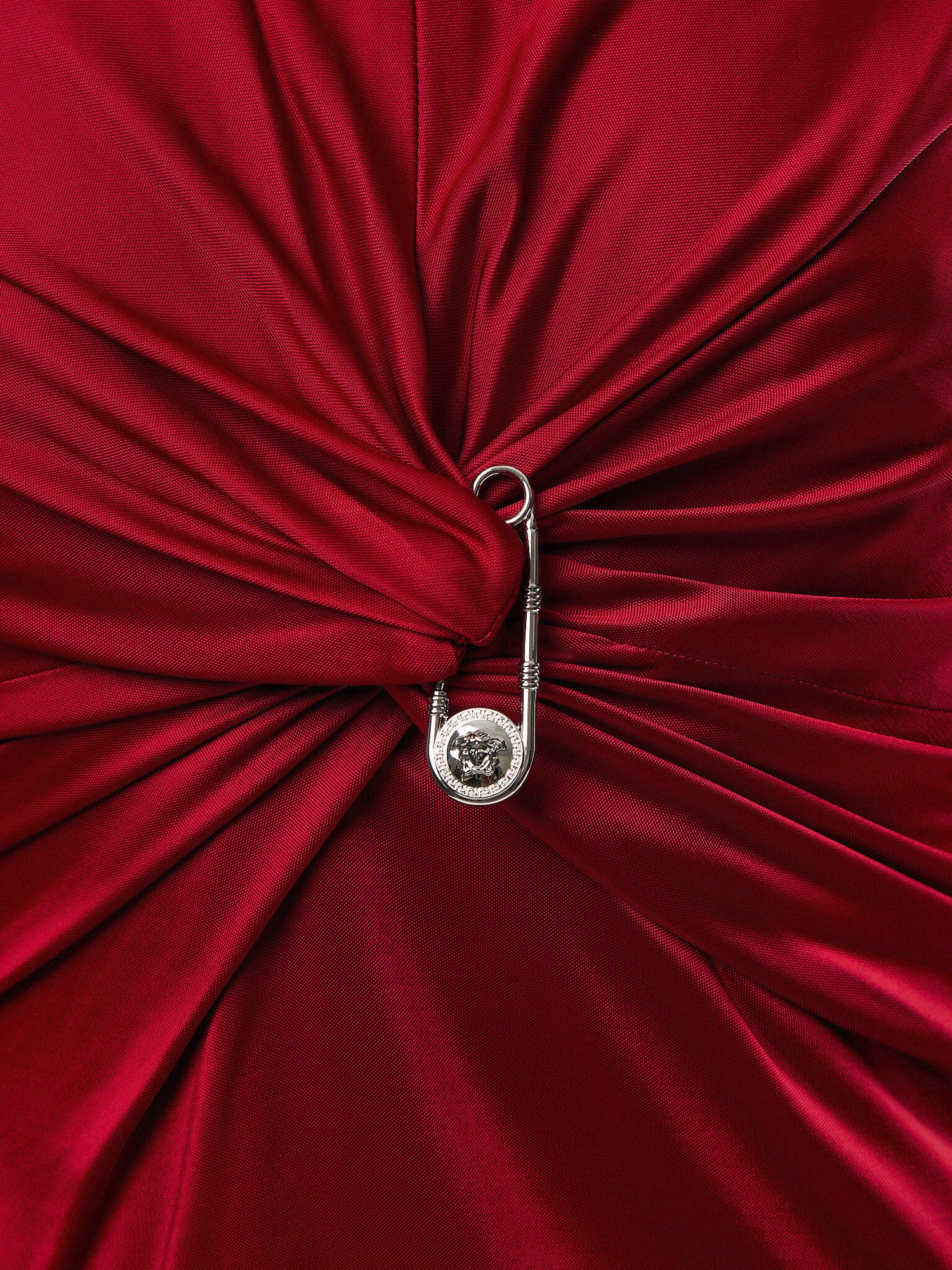 Safety Pin Gathered Fitted Midi Dress