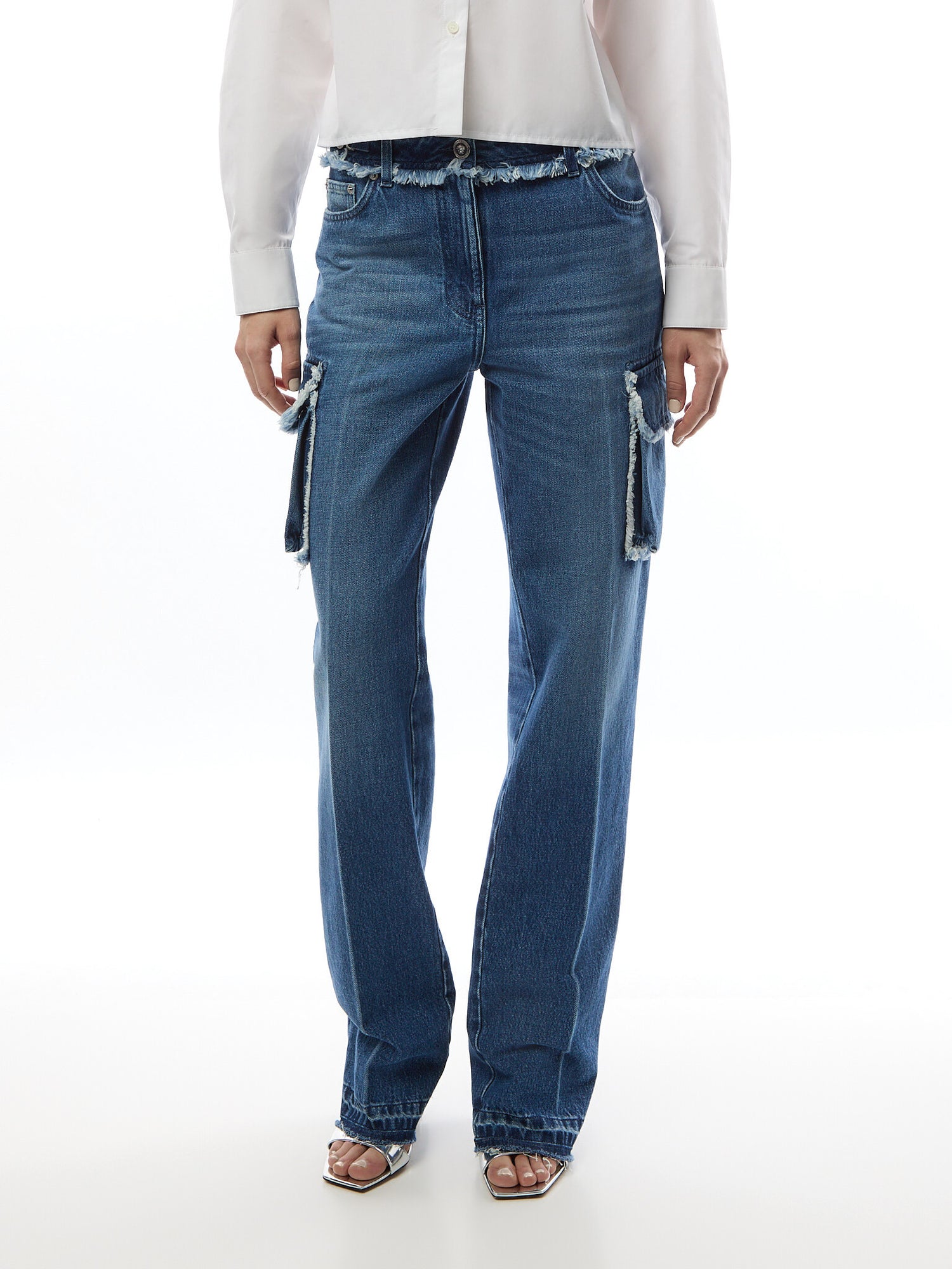 Frayed Cargo Jeans