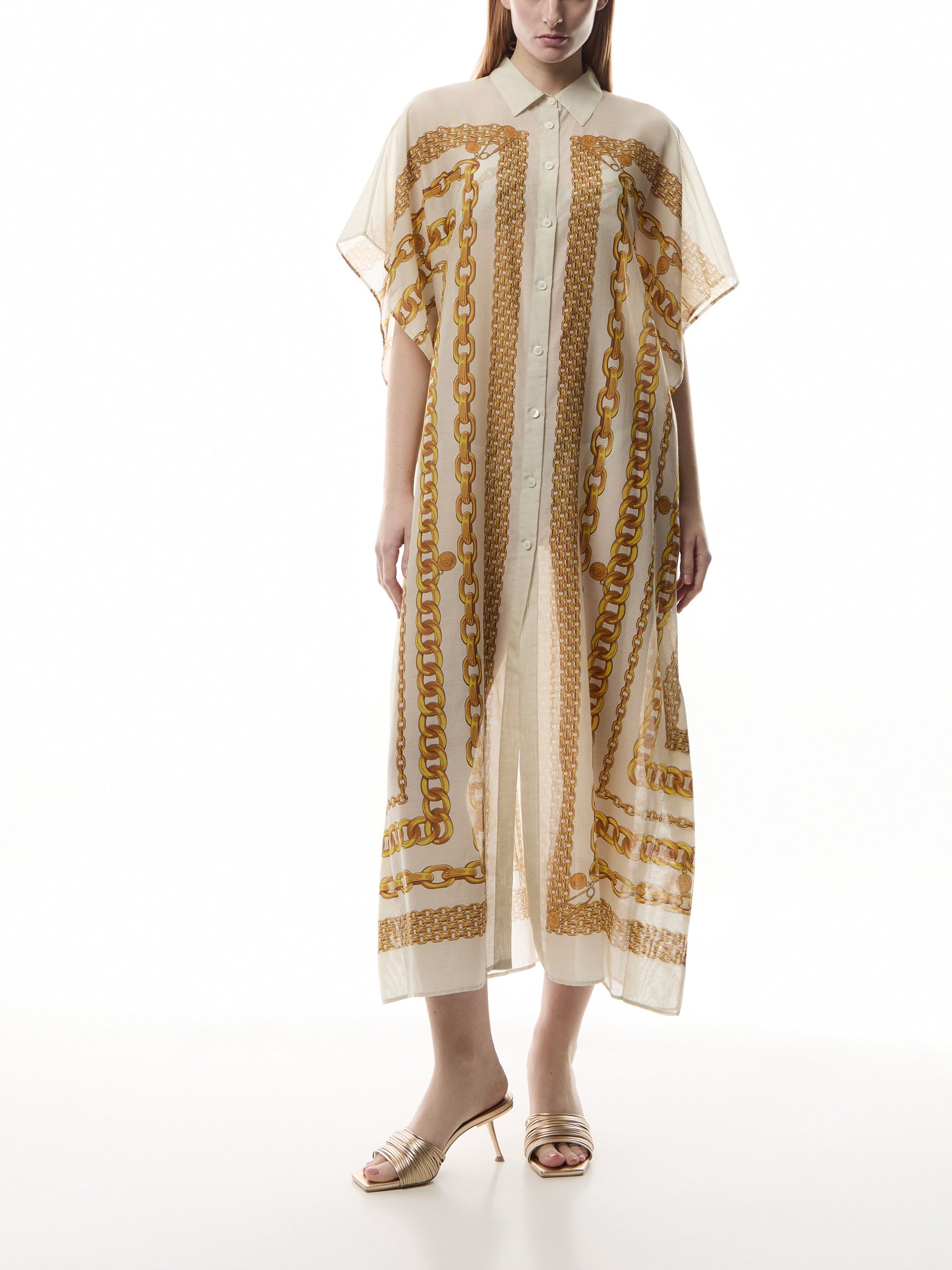 Swim Robe Cotton Silk Voile Versace Treasure Print