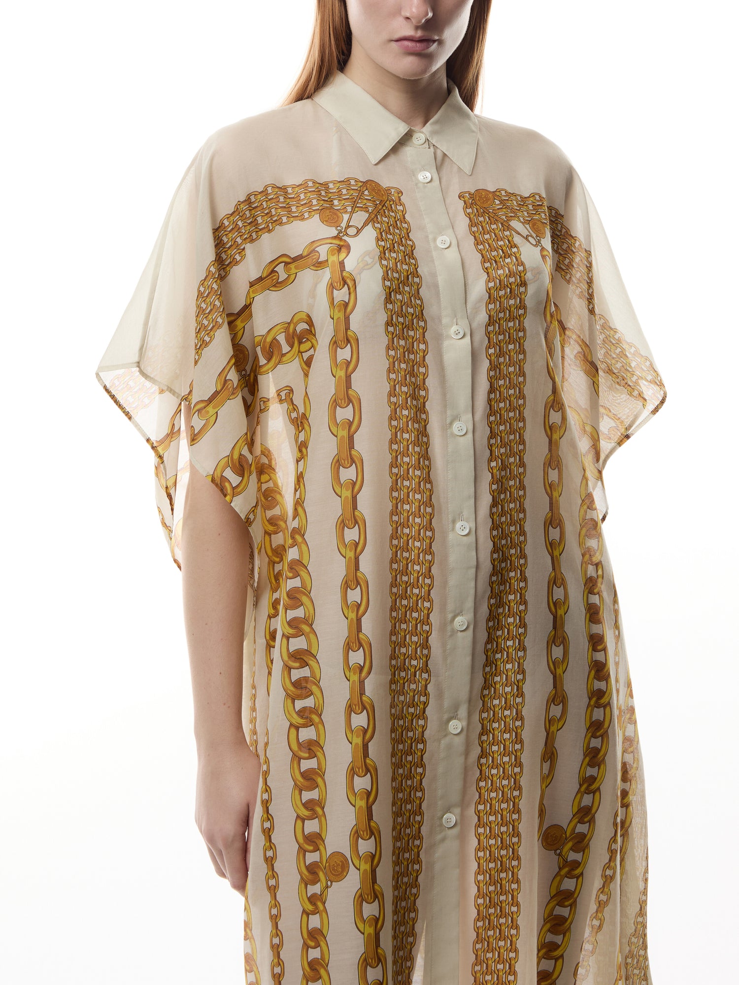 Swim Robe Cotton Silk Voile Versace Treasure Print