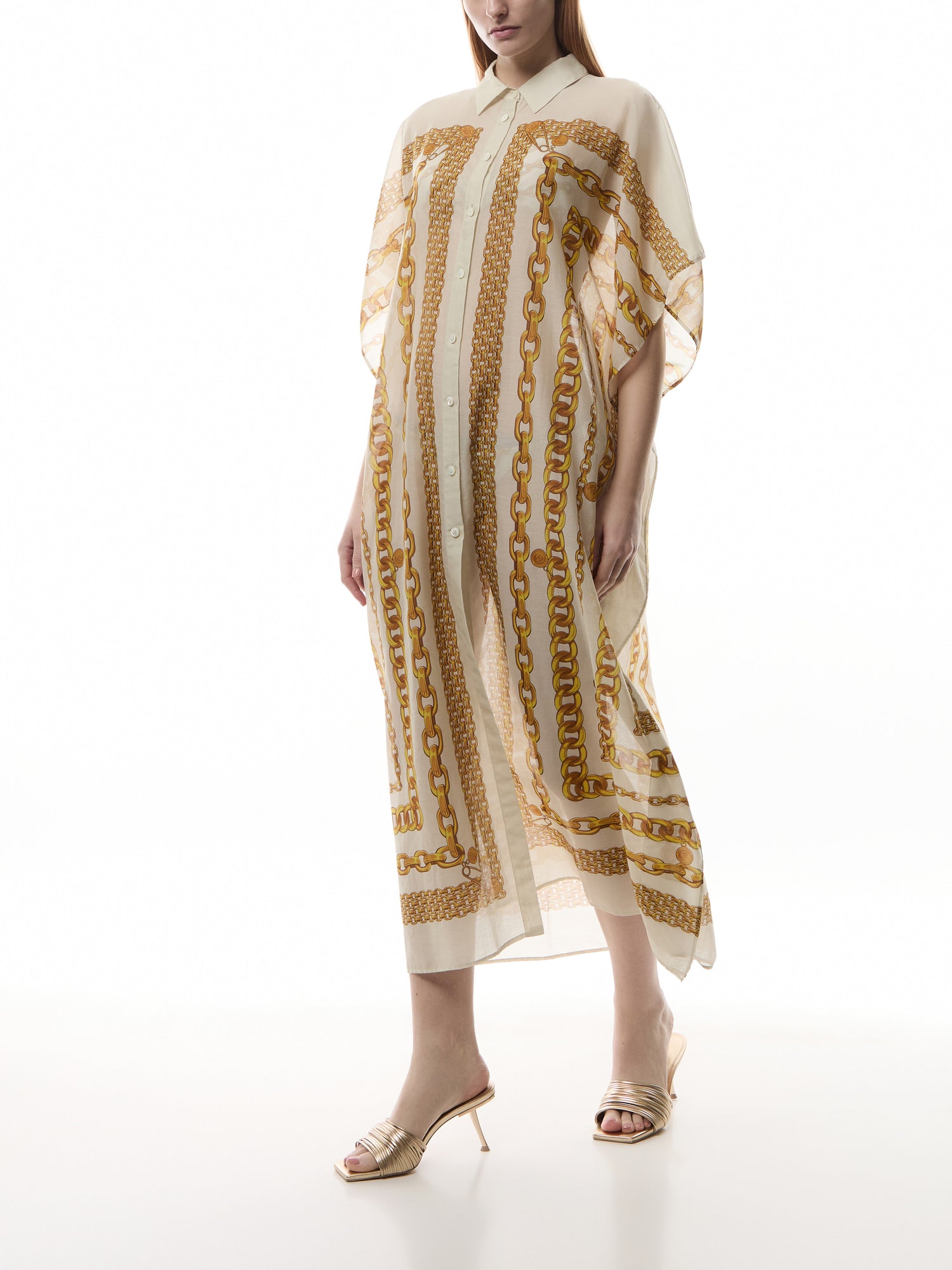 Swim Robe Cotton Silk Voile Versace Treasure Print