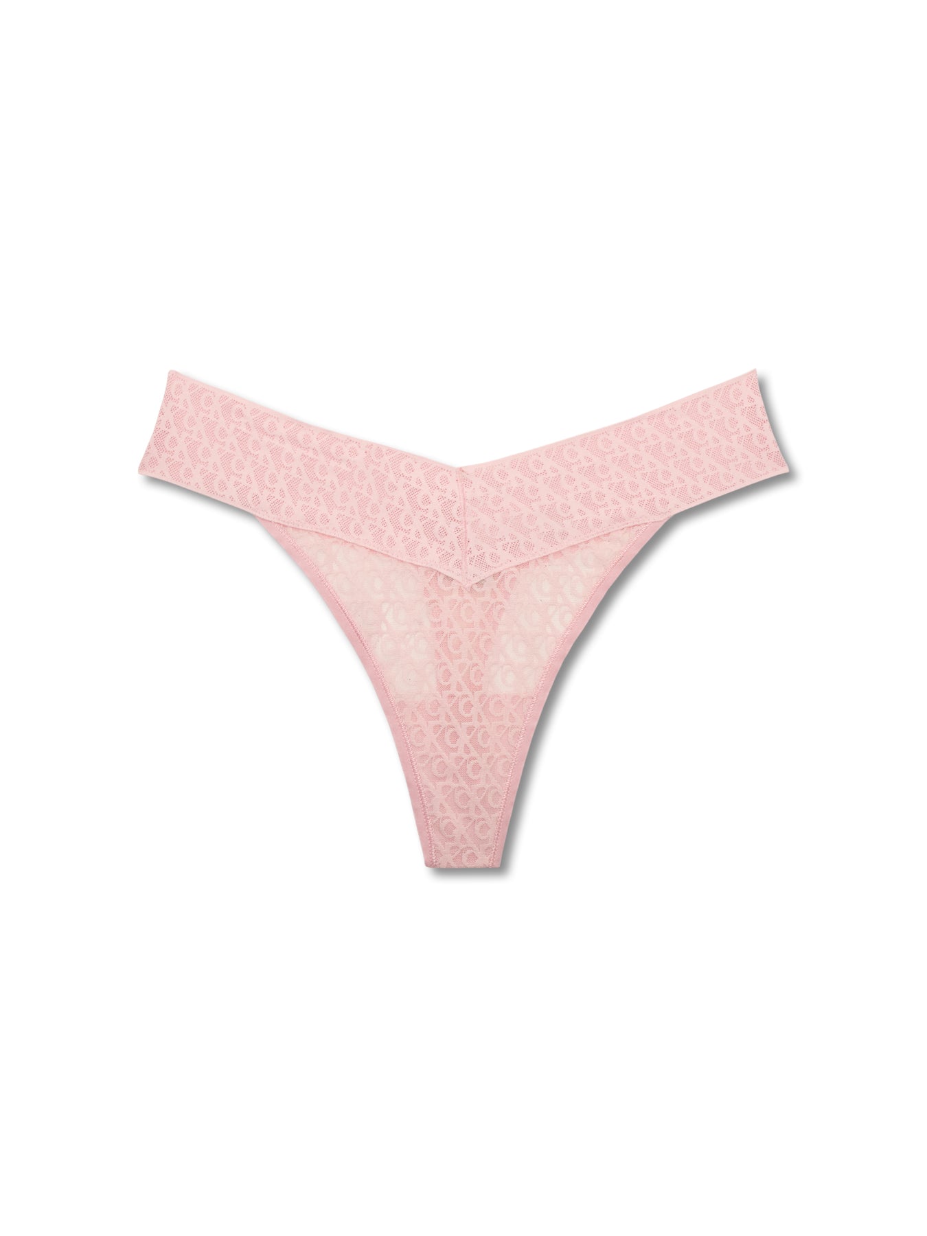 Logo Lace Trim Low Rise Thong