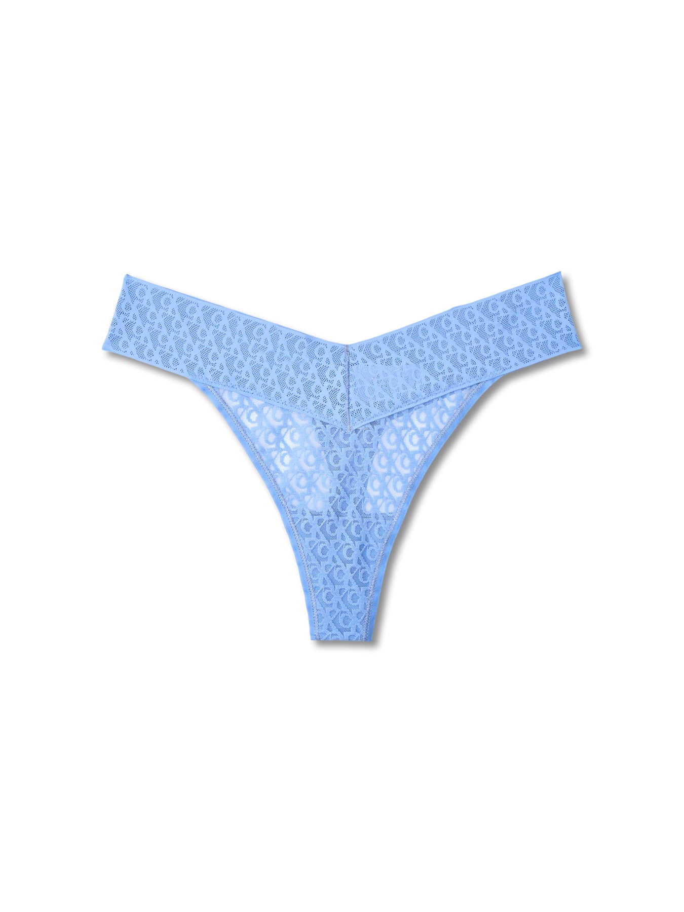 Logo Lace Trim Low Rise Thong
