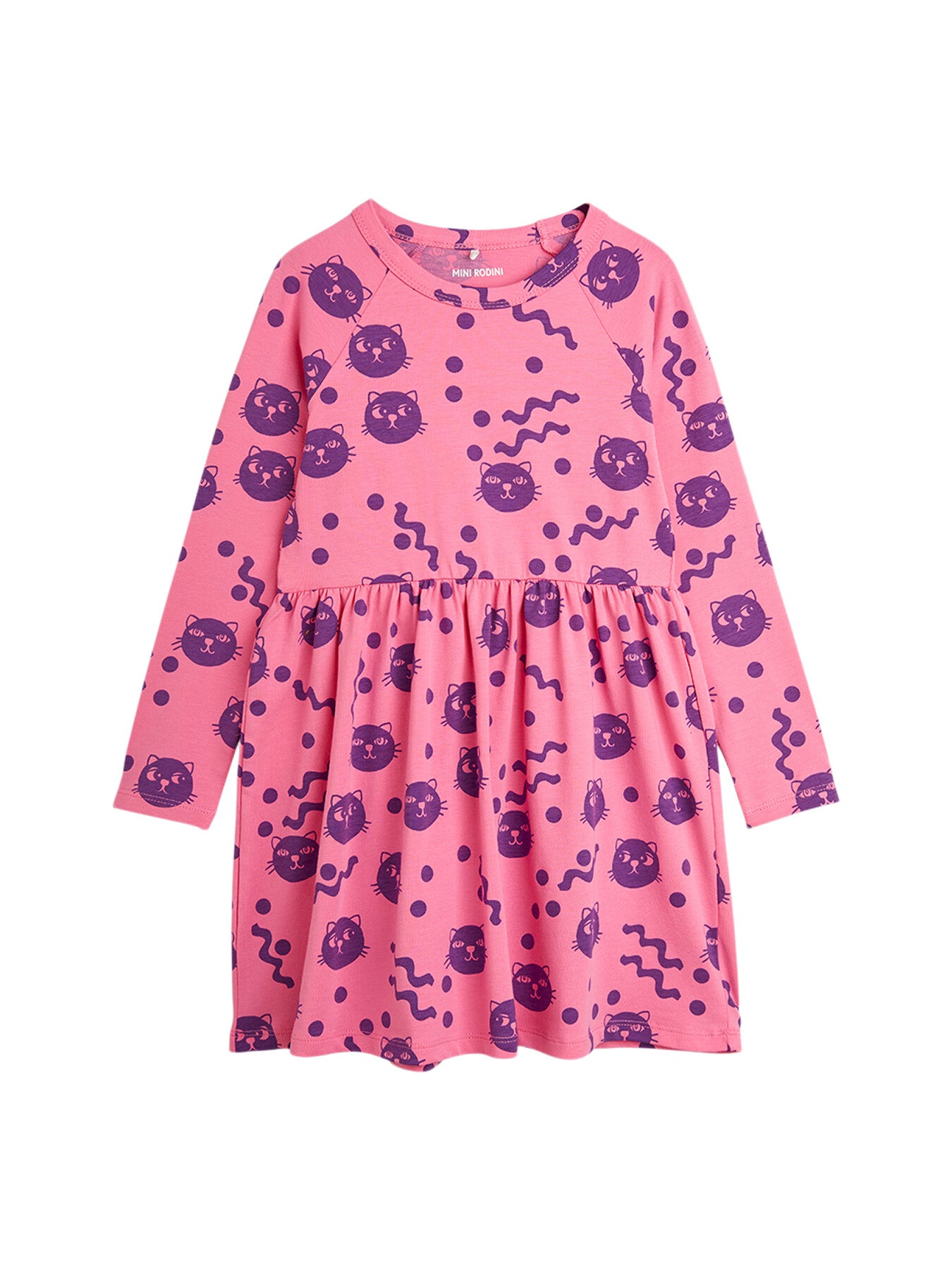 Squiggly Cats Long Sleeve Dress