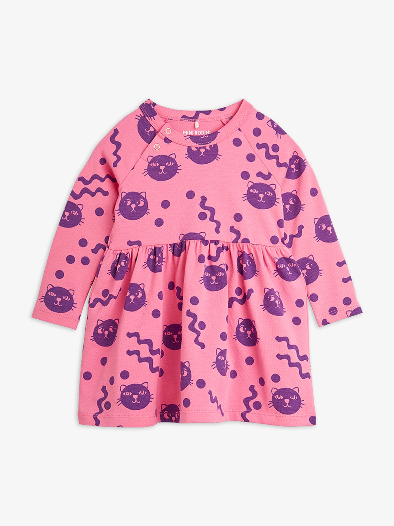 Squiggly Cats Long Sleeve Dress
