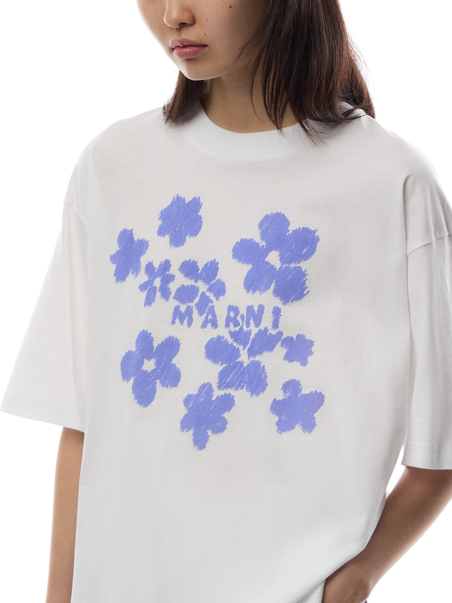 Marni Tee with Logo Floral Print