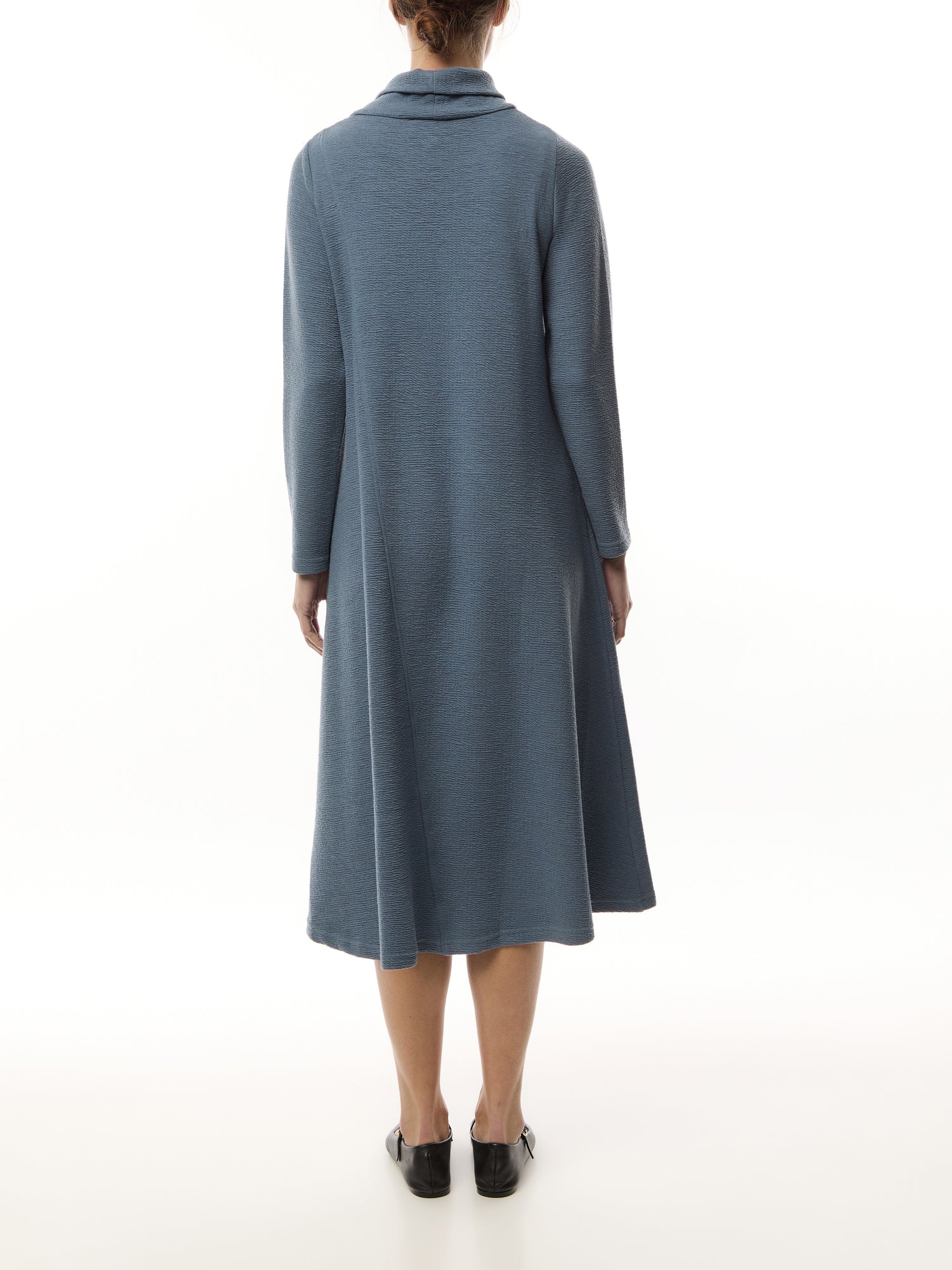 Double Crinkle Cowl Neck Jersey Dress