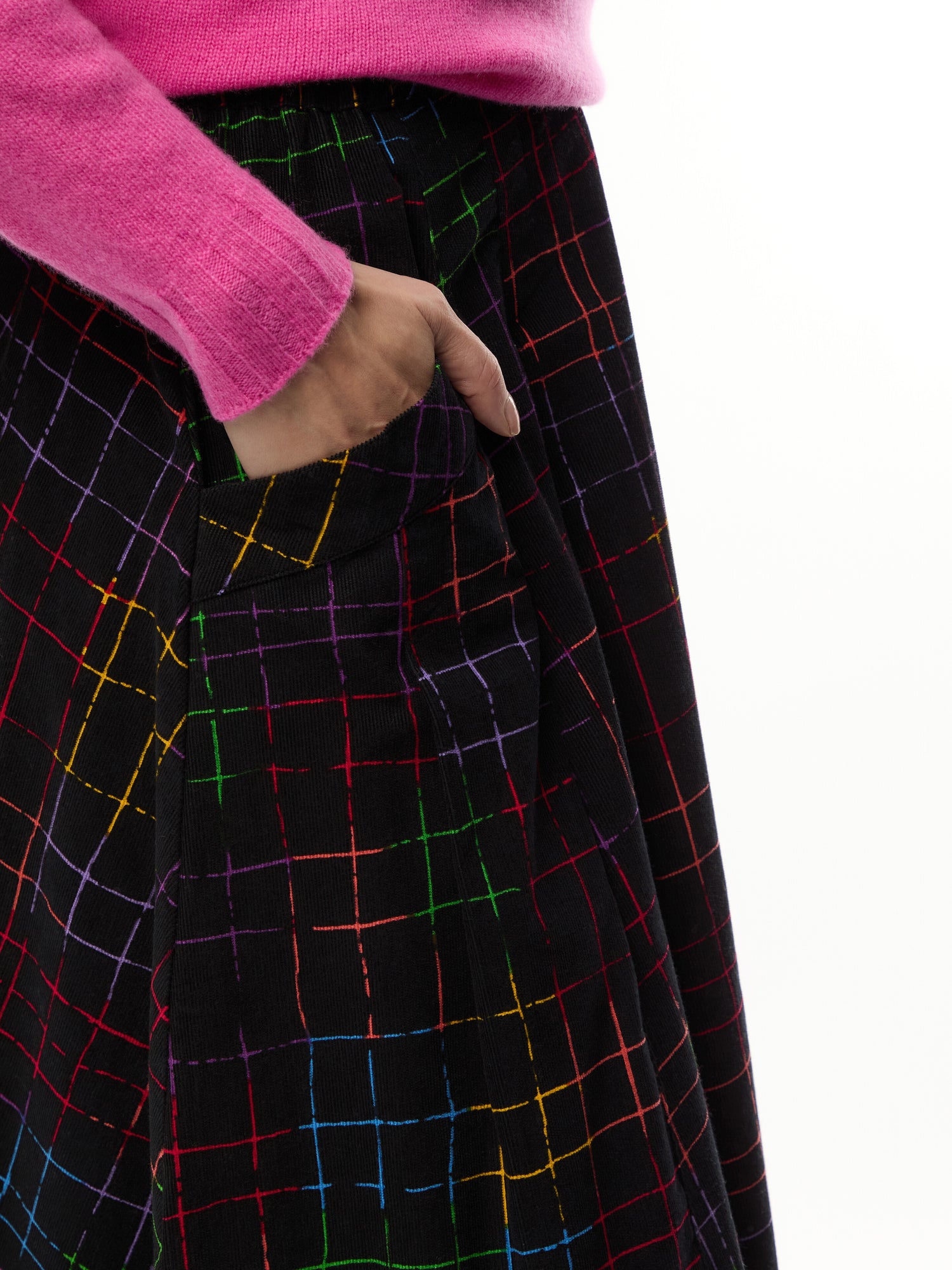Stitched Check Skirt