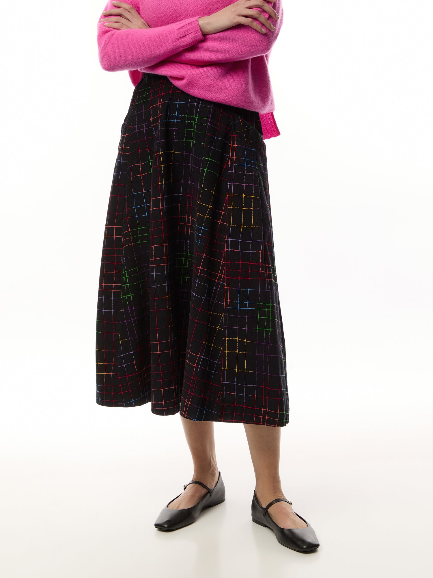 Stitched Check Skirt