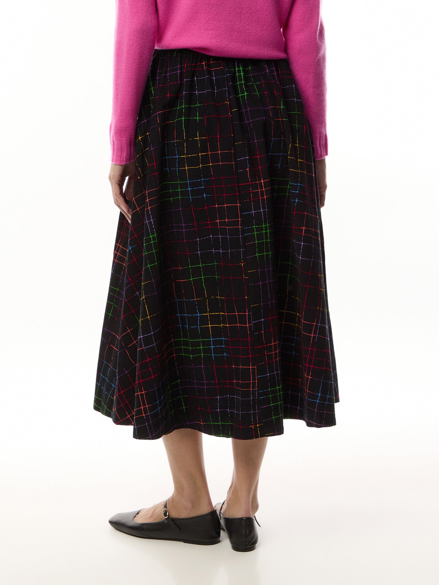 Stitched Check Skirt