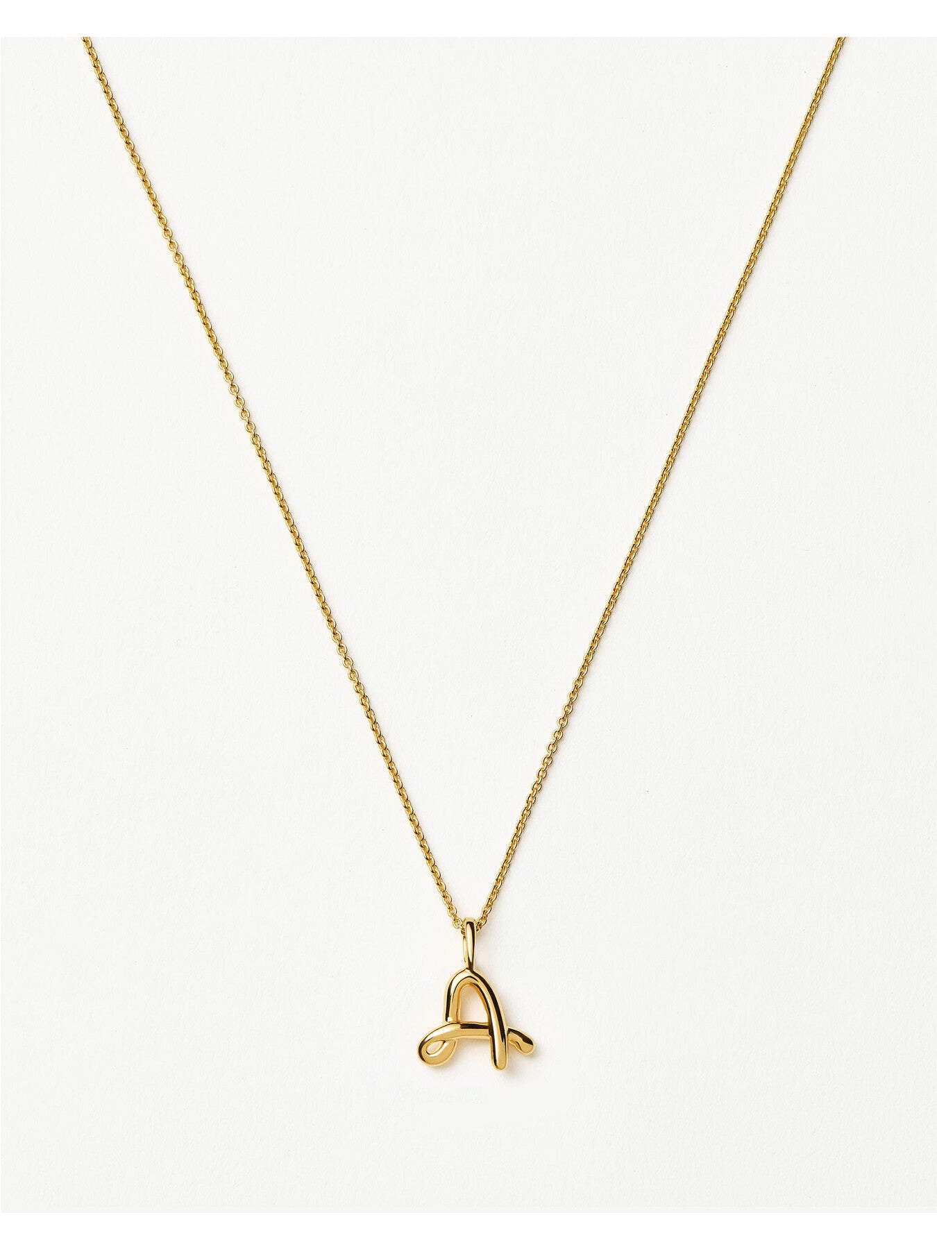 Curly Molten Mini Initial A Pendant Necklace