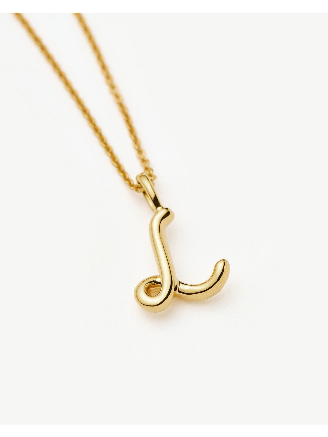 Curly Molten Mini Initial L Pendant Necklace