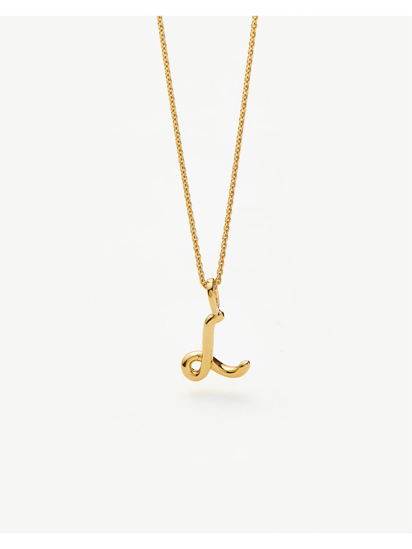 Curly Molten Mini Initial L Pendant Necklace