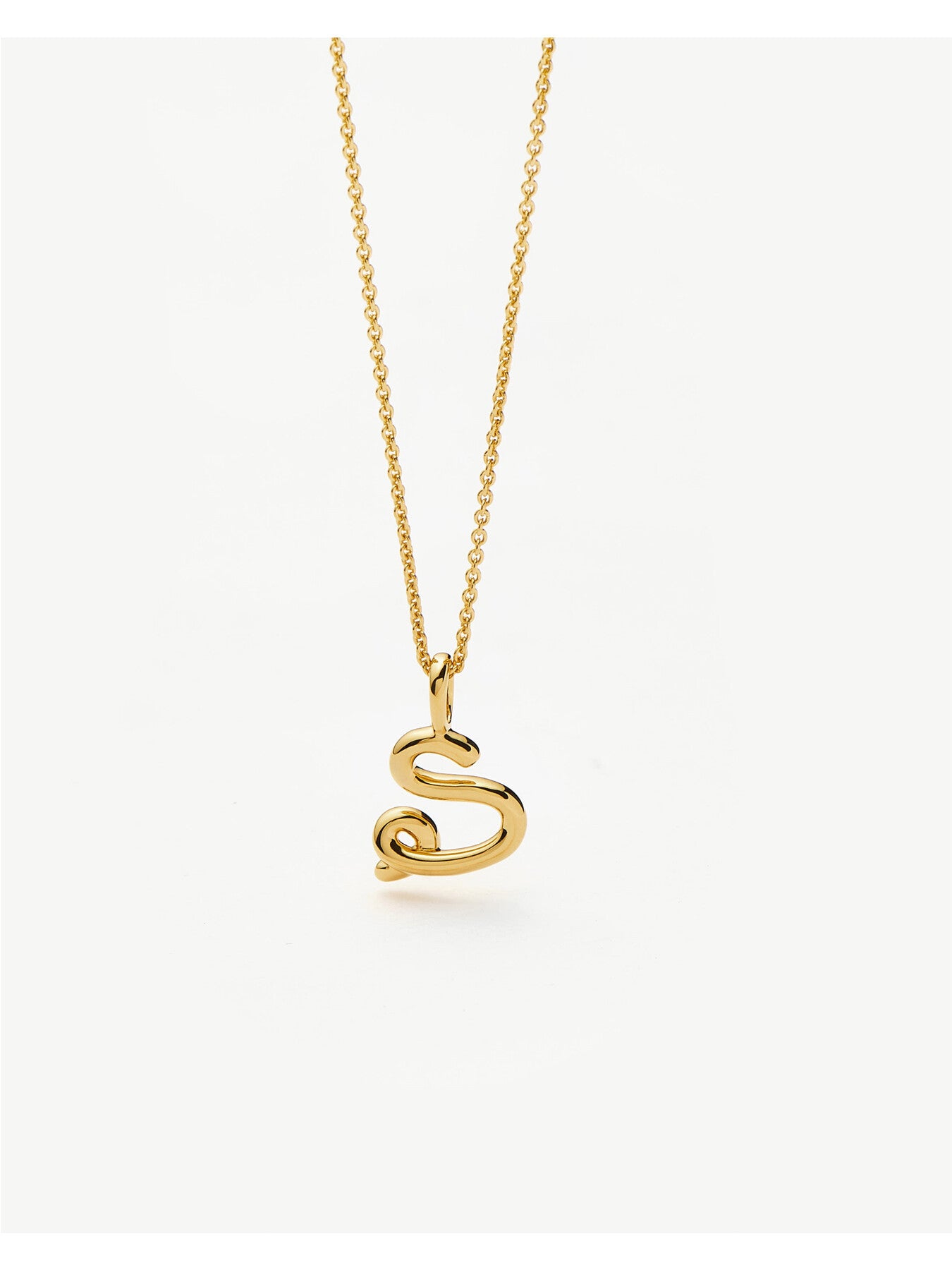 Curly Molten Mini Initial S Pendant Necklace
