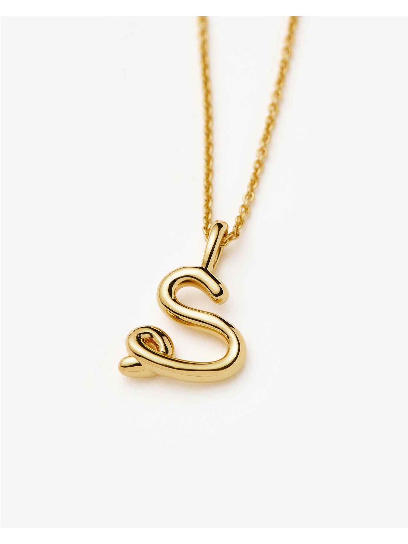 Curly Molten Mini Initial S Pendant Necklace