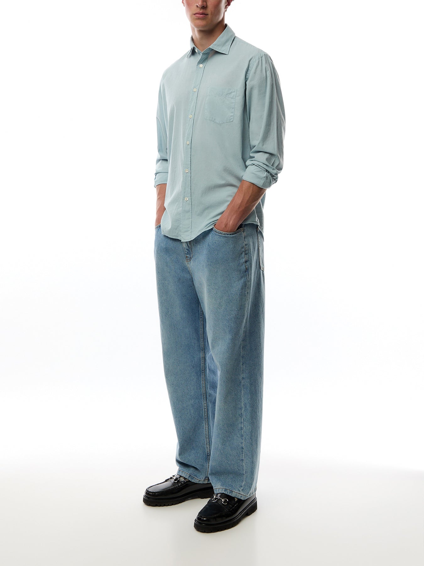 Summer Voile Paul Pat Men Woven Shirt