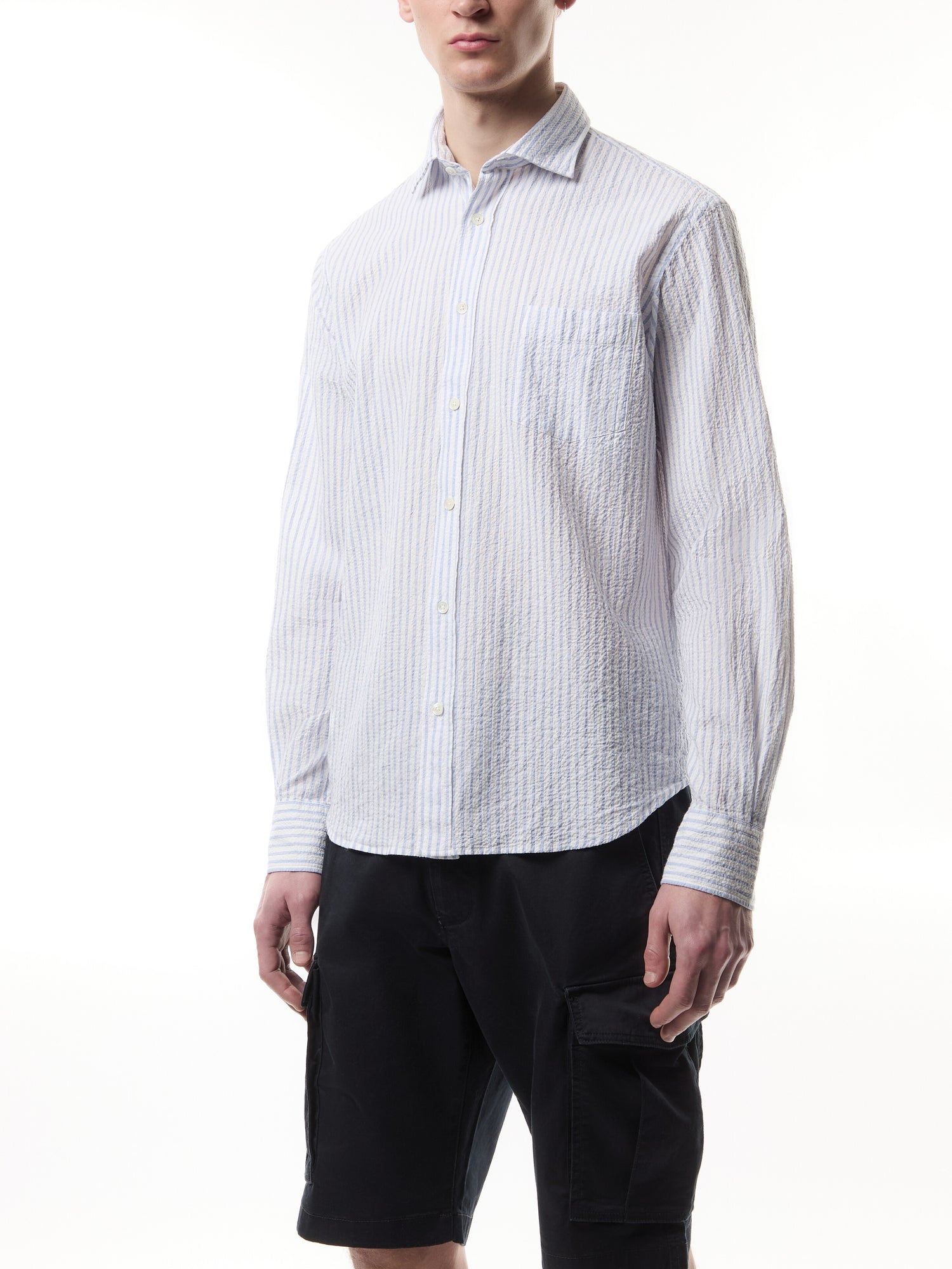 Seer Sucker Strpe Paul Men Woven Shirt