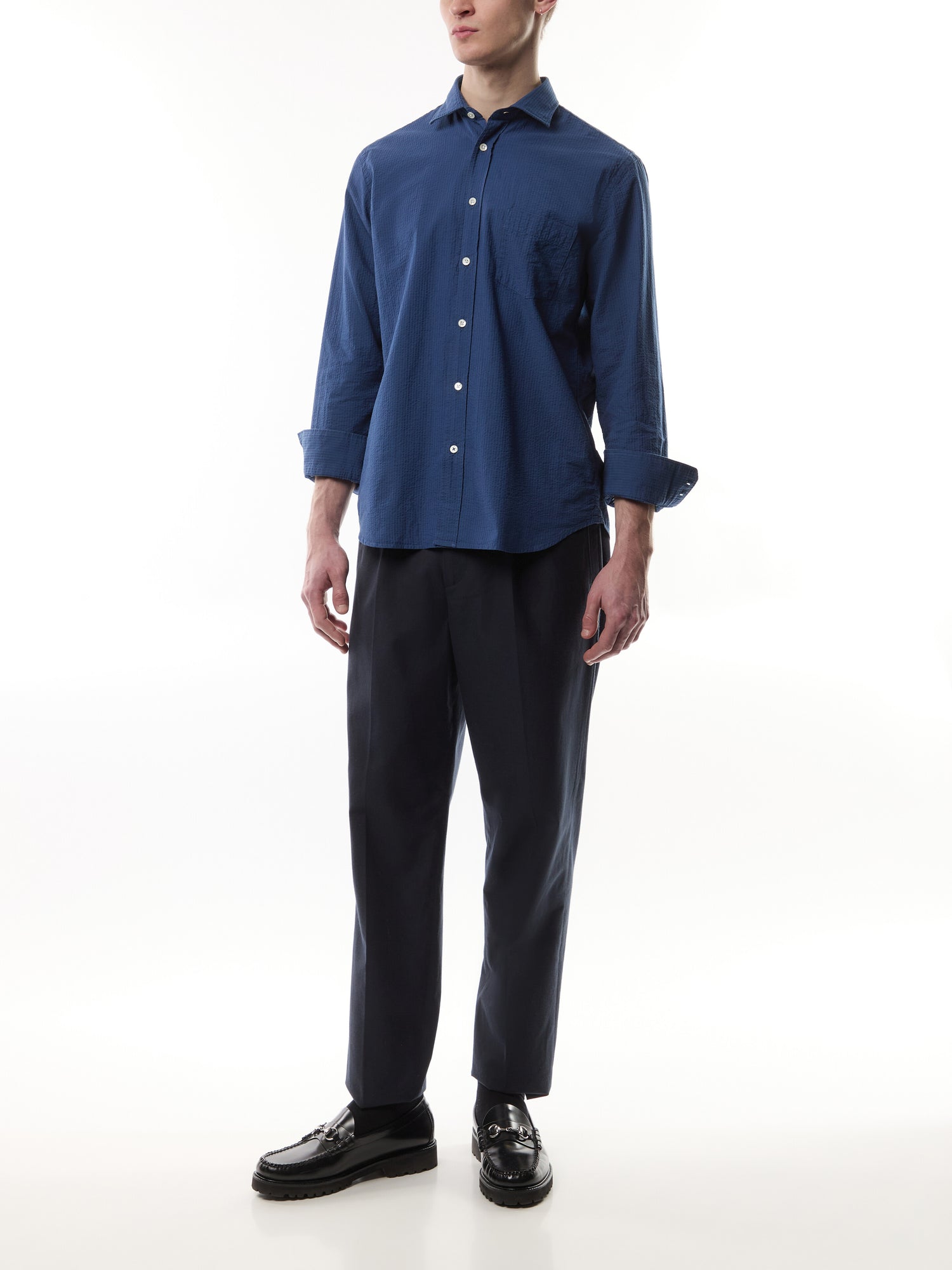 Light Seersucker Paul Men Woven Shirt