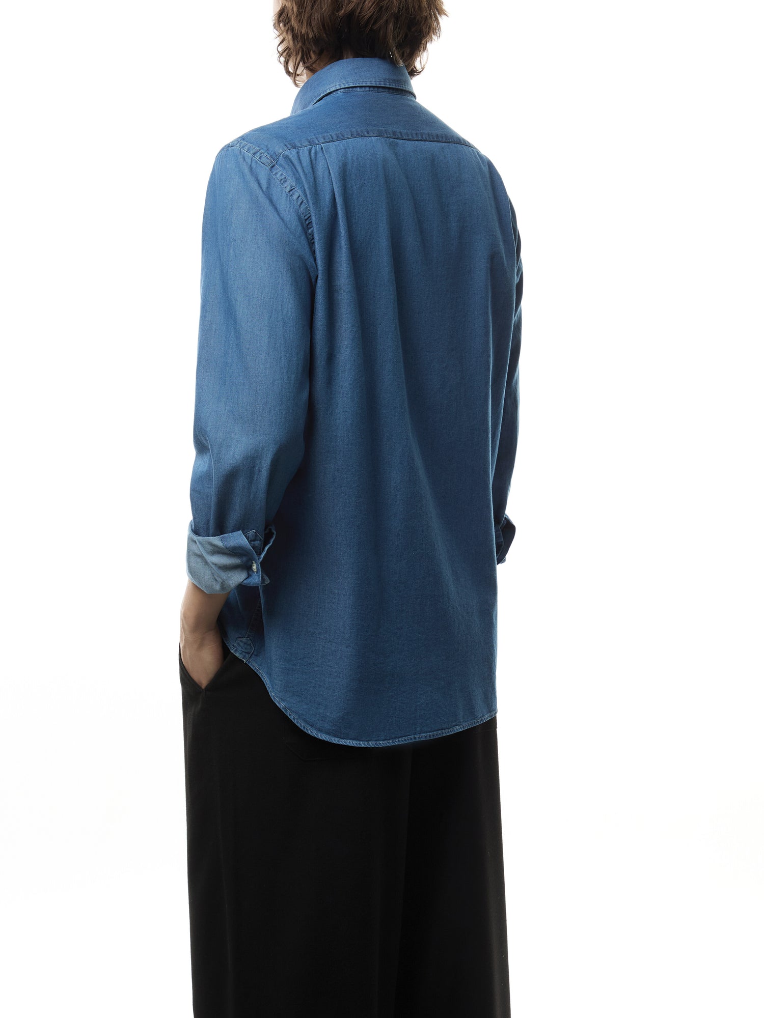 Indigo Light Denim Paul Pat Men Woven Shirt