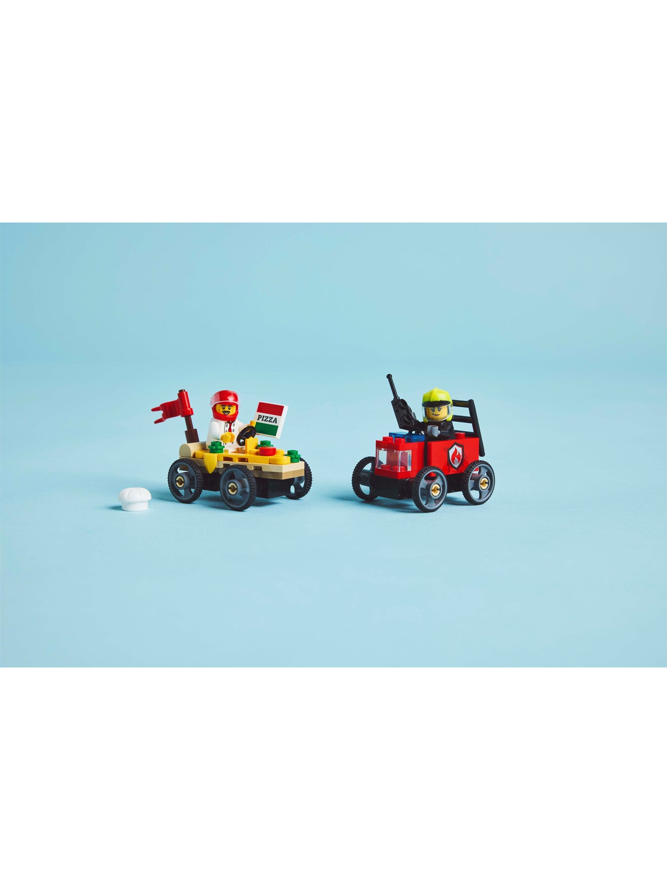 Pizza vs Fire Truck Race Car Pack 60458