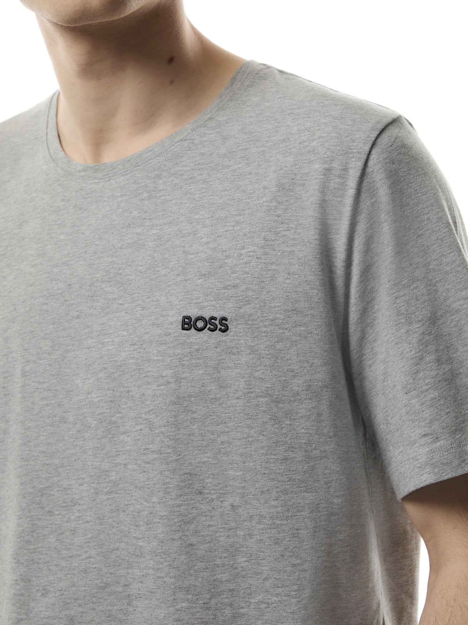 Embroidered Logo Short Sleeve Stretch Cotton T Shirt
