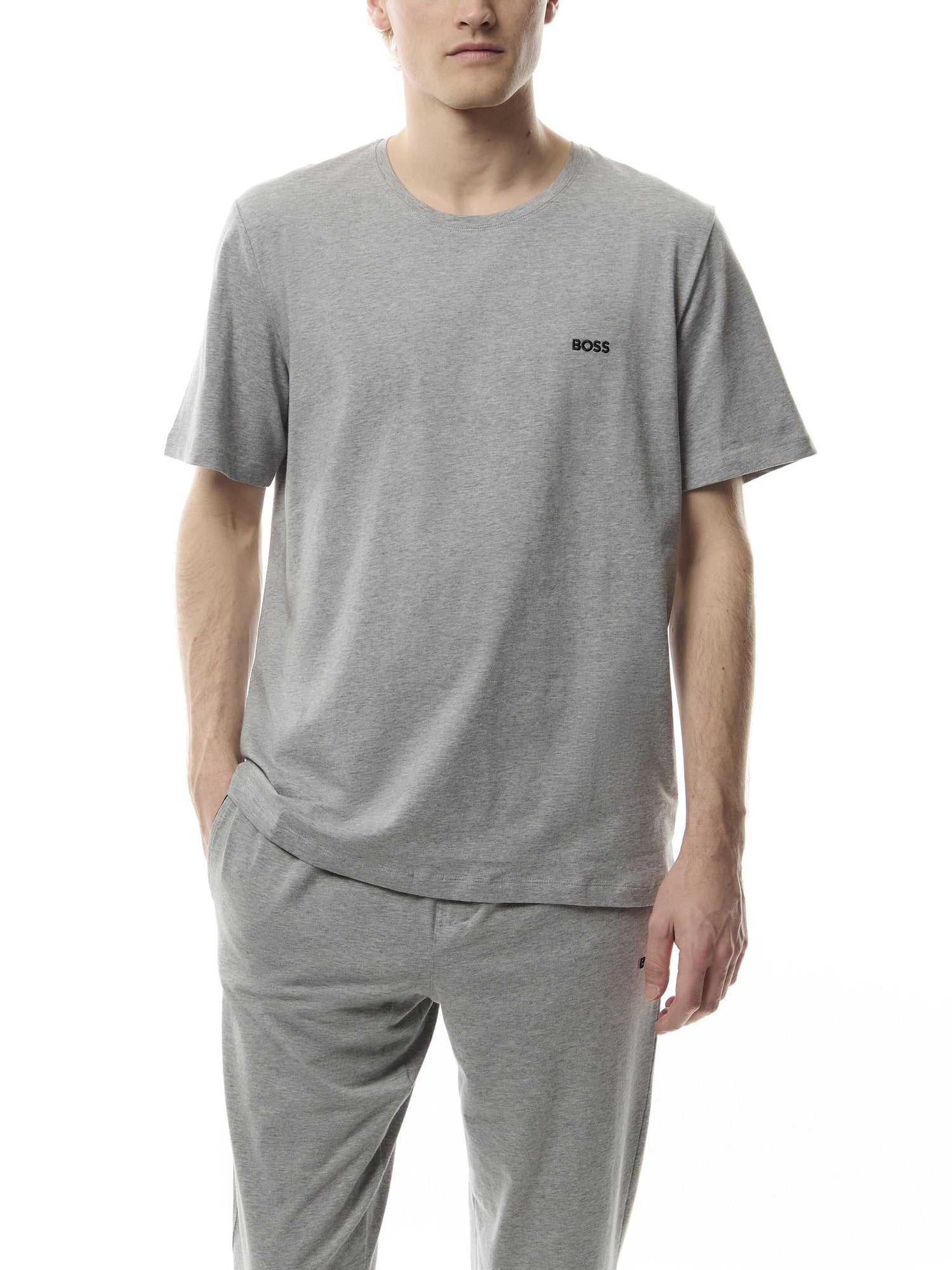 Embroidered Logo Short Sleeve Stretch Cotton T Shirt