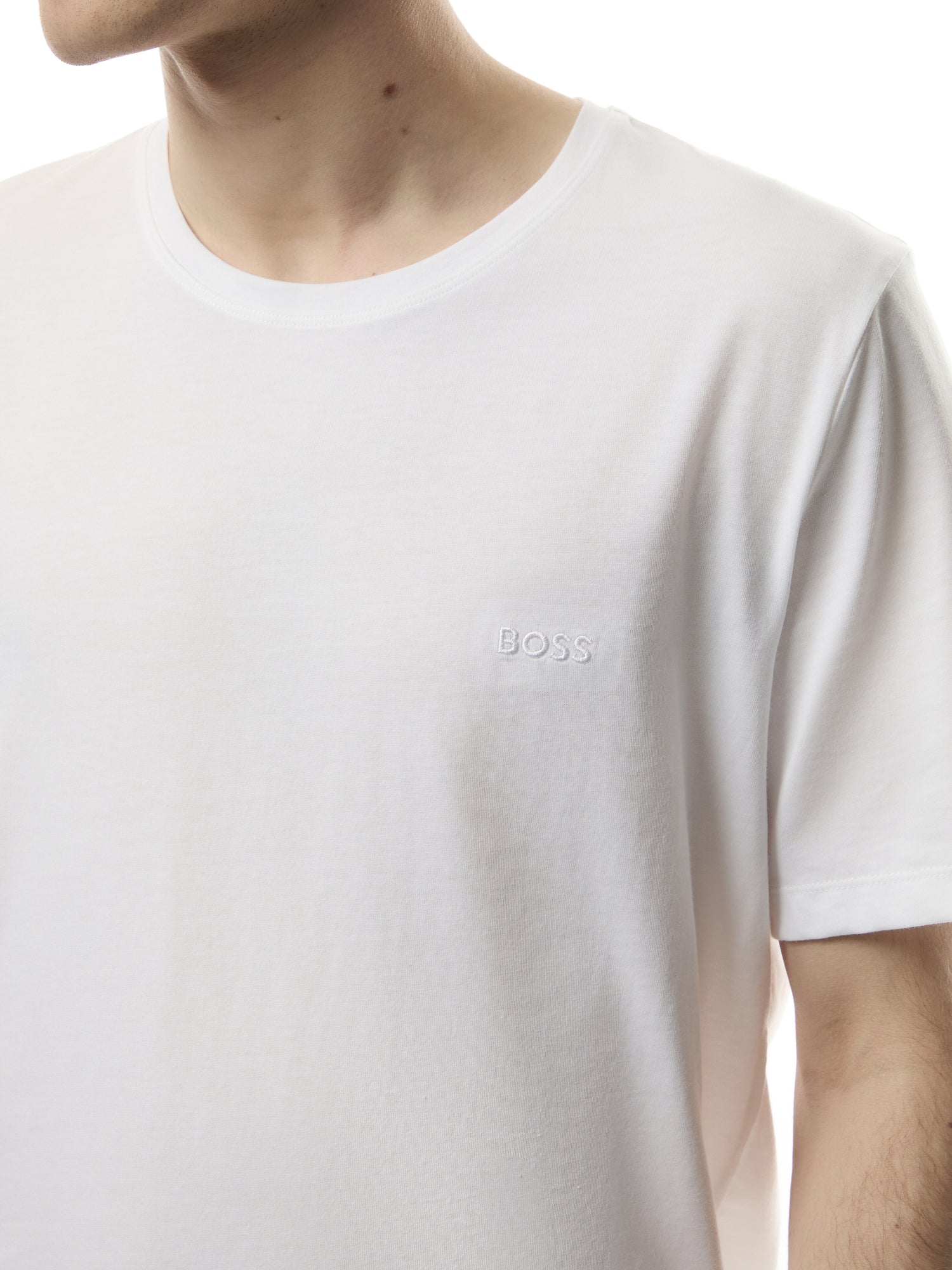 Embroidered Logo Short Sleeve Stretch Cotton T Shirt